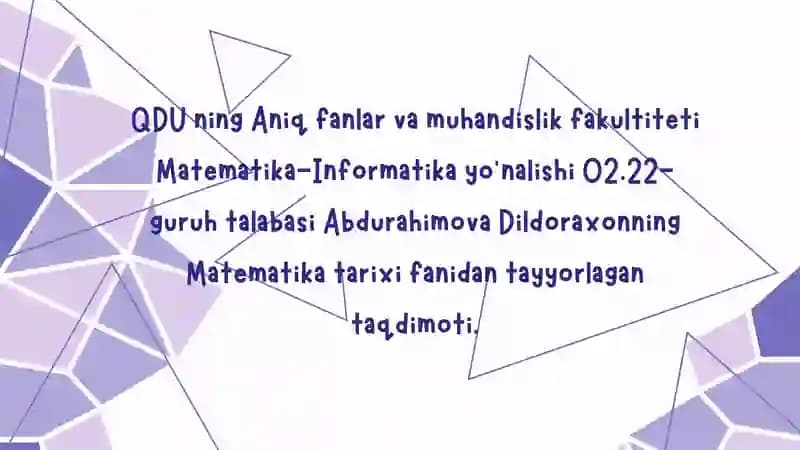 Pifagor hayoti va ilmiy faoliyati.