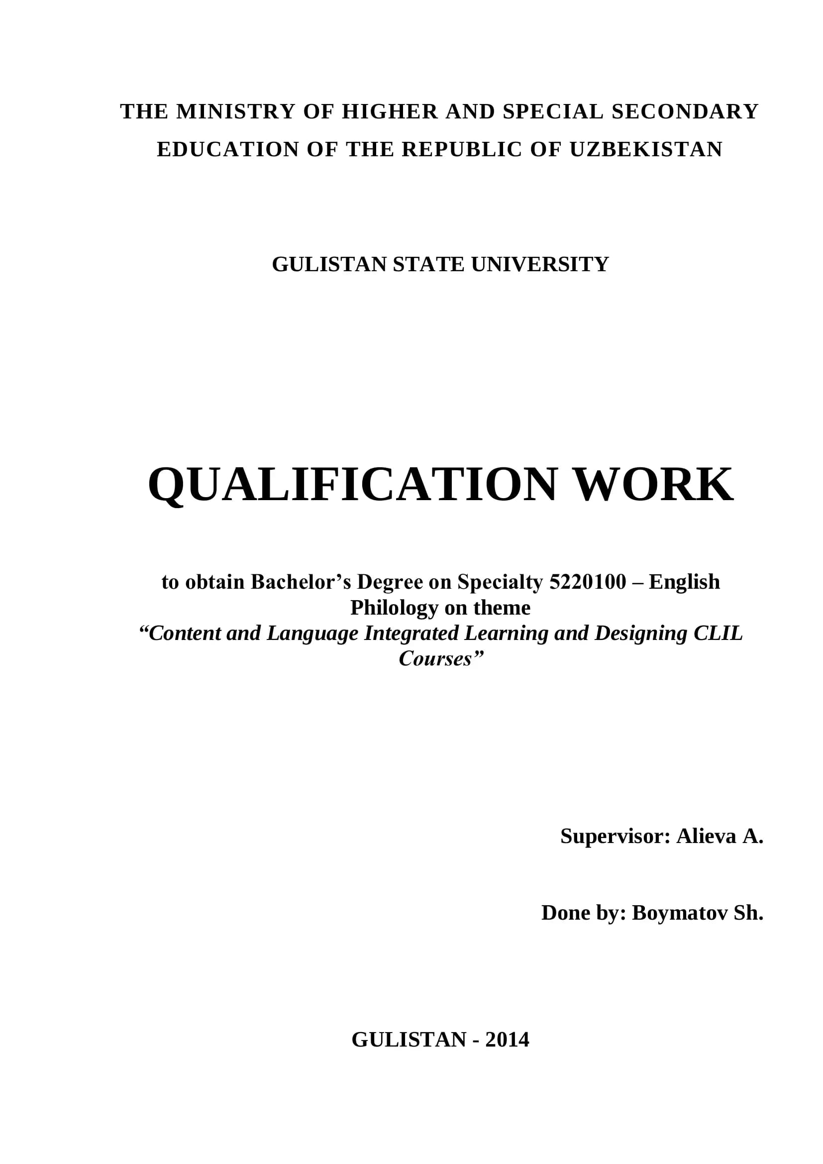 QUALIFICATION WORK