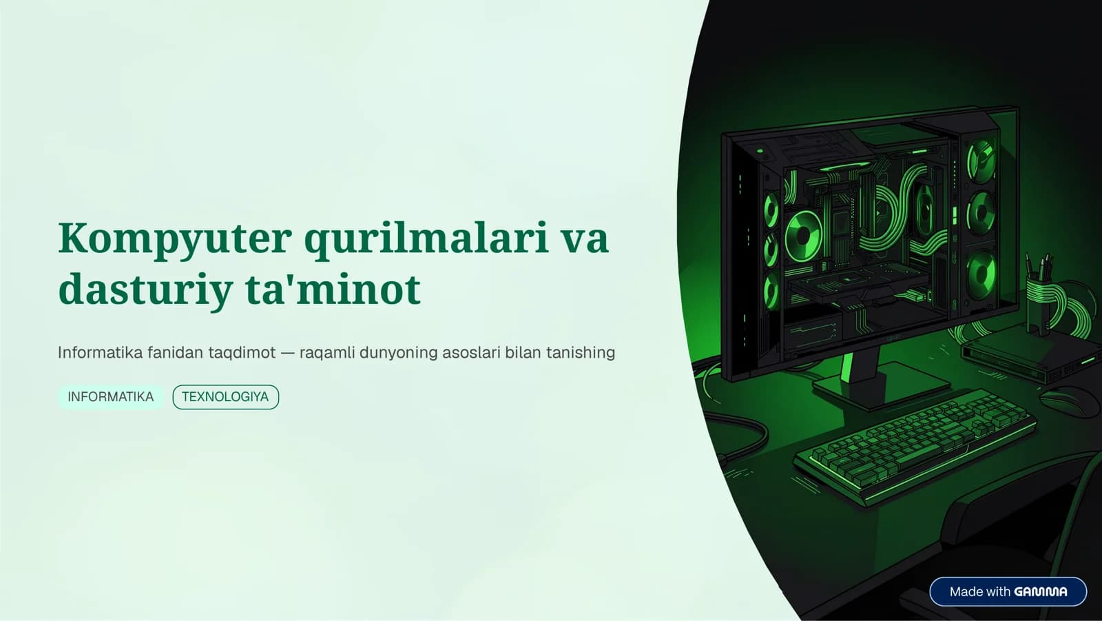 KOMPYUTER QURILMALARI VA DASTURIY TA’MINOT: INFORMATIKA FANIDAN TAQDIMOT