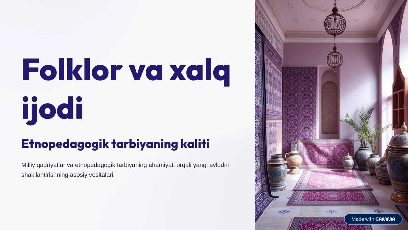 Folklor va xalq ijodi