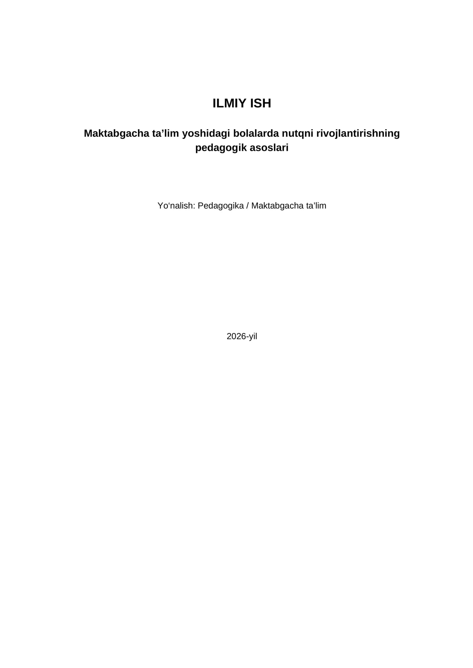 📚 Maktabgacha ta’limda bolalar nutqini rivojlantirish
