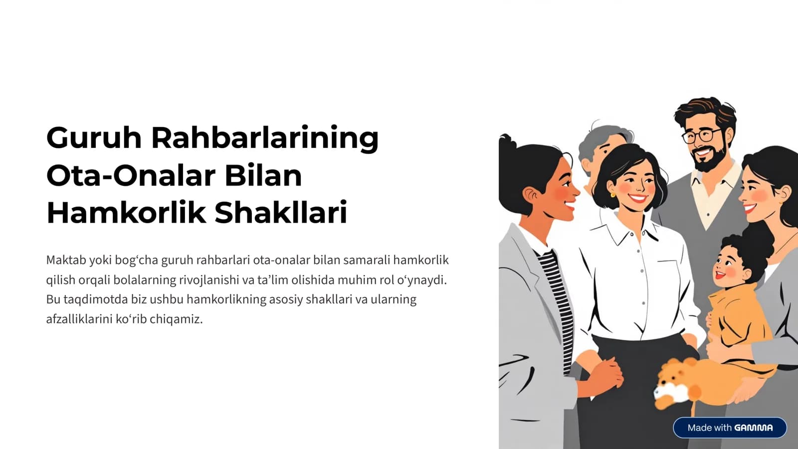 Guruh Rahbarlarining Ota-Onalar Bilan Hamkorlik Shakllari