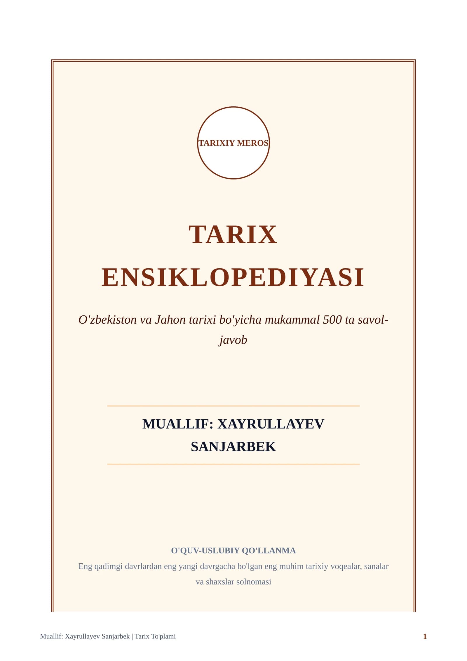 TARIXIY MEROS TARIX ENCYCLOPEDIA