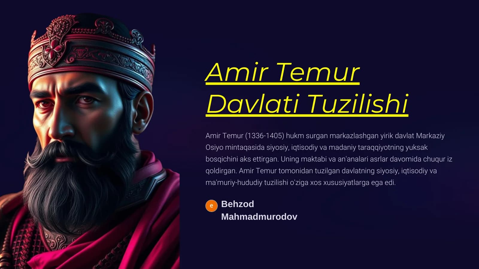 Amir Temur Davlati Tuzilishi