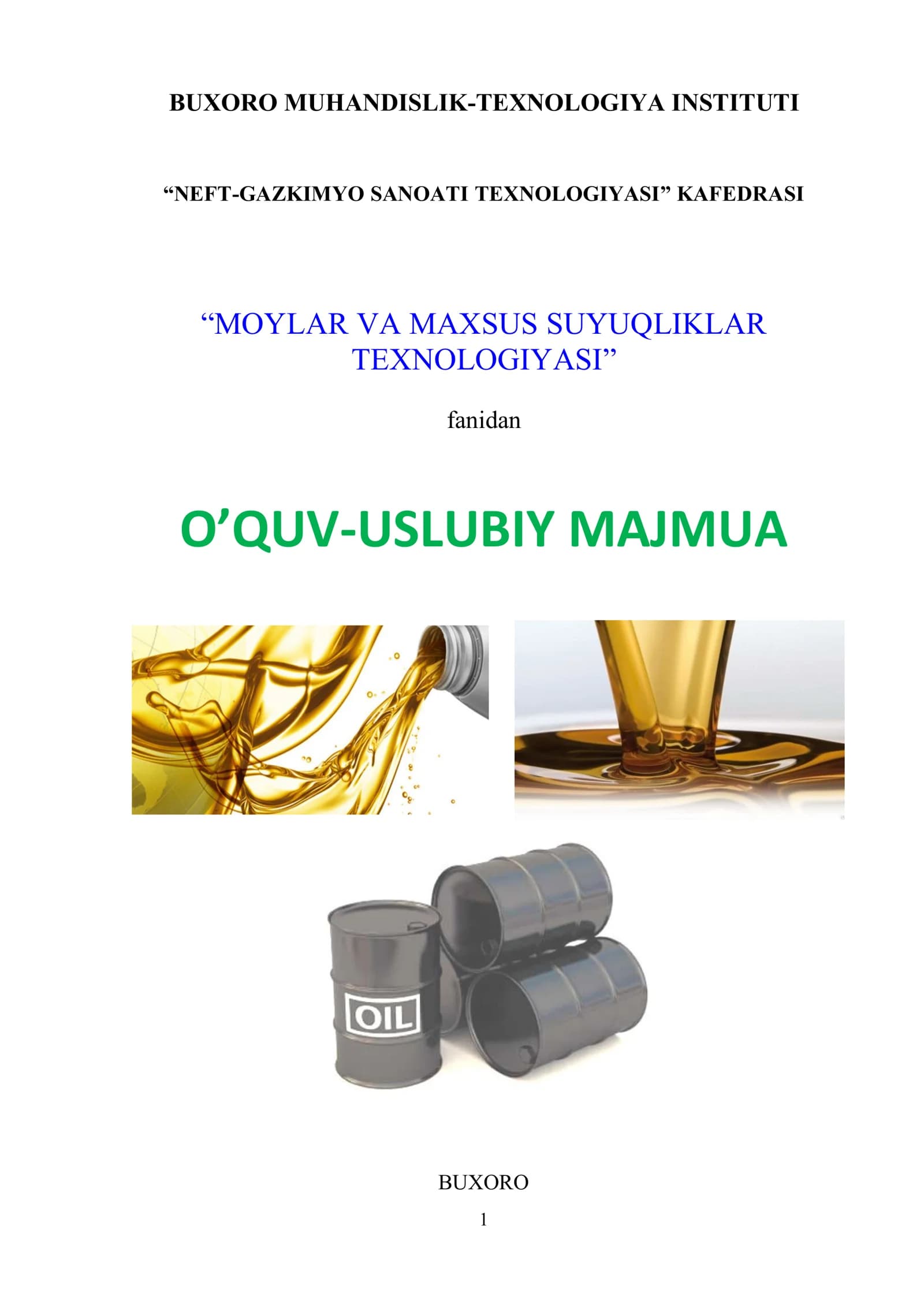 MOYLAR VA MAXSUS SUYUQLIKLAR TEXNOLOGIYASI
