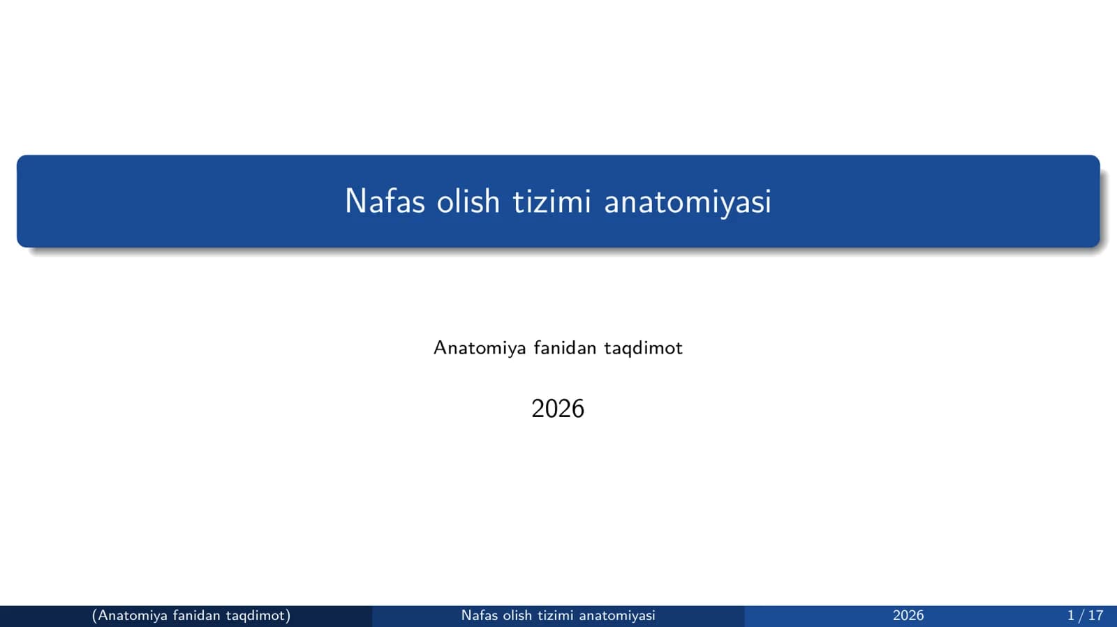 Nafas olish tizimi anatomiyasi