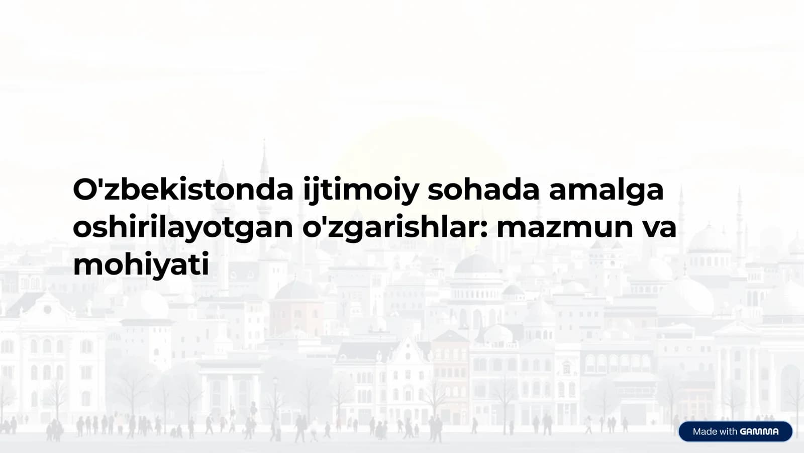 Ijtimoiy Sohada O'zgarishlar