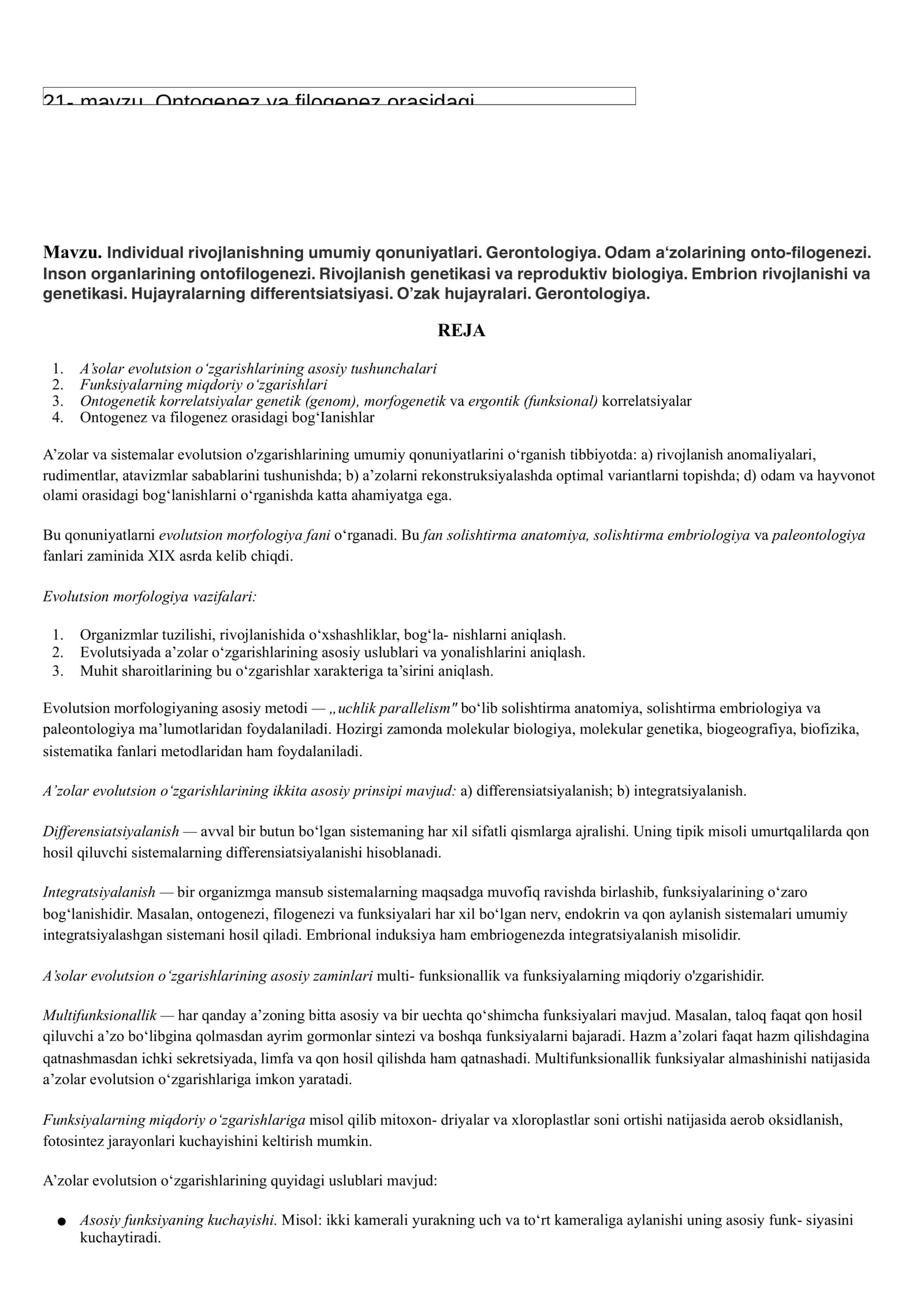 individual rivojlanish