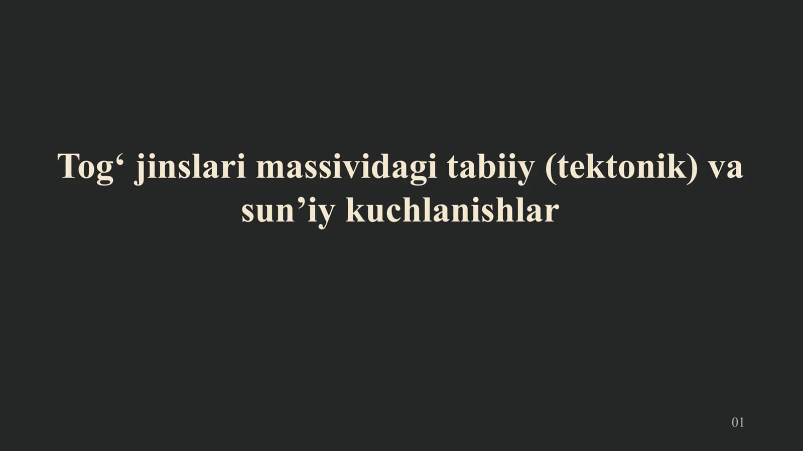 TOG‘ JINSLARI MEXANIKASI