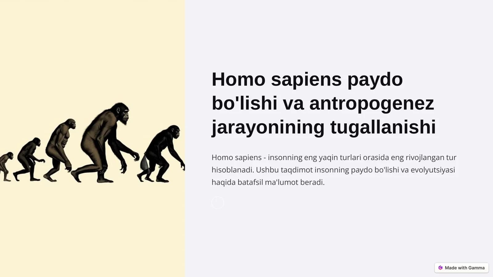 Homo sapiens'ning aydo bo'lishi va tarixiy rivojlanishi