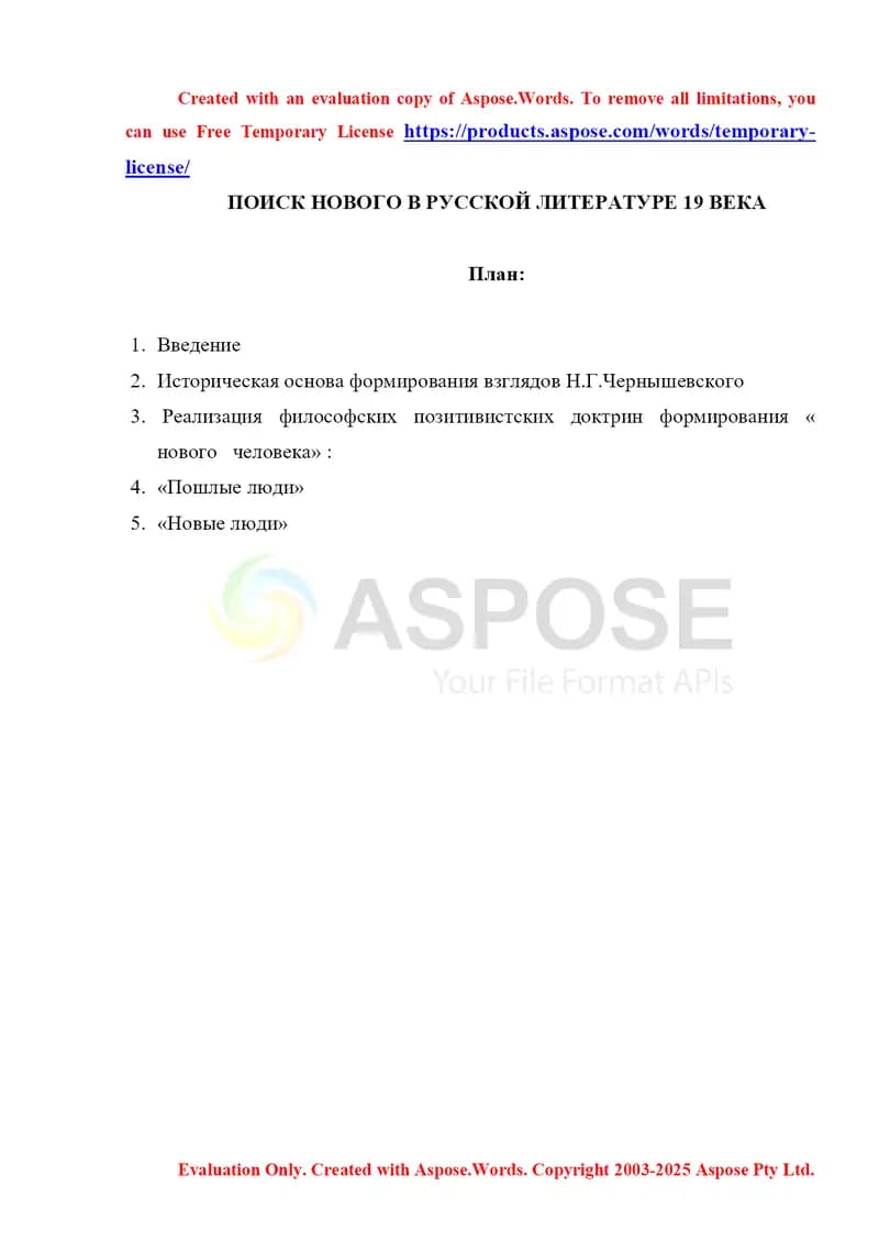 ПОИСК НОВОГО В РУССКОЙ ЛИТЕРАТУРЕ 19 ВЕКА