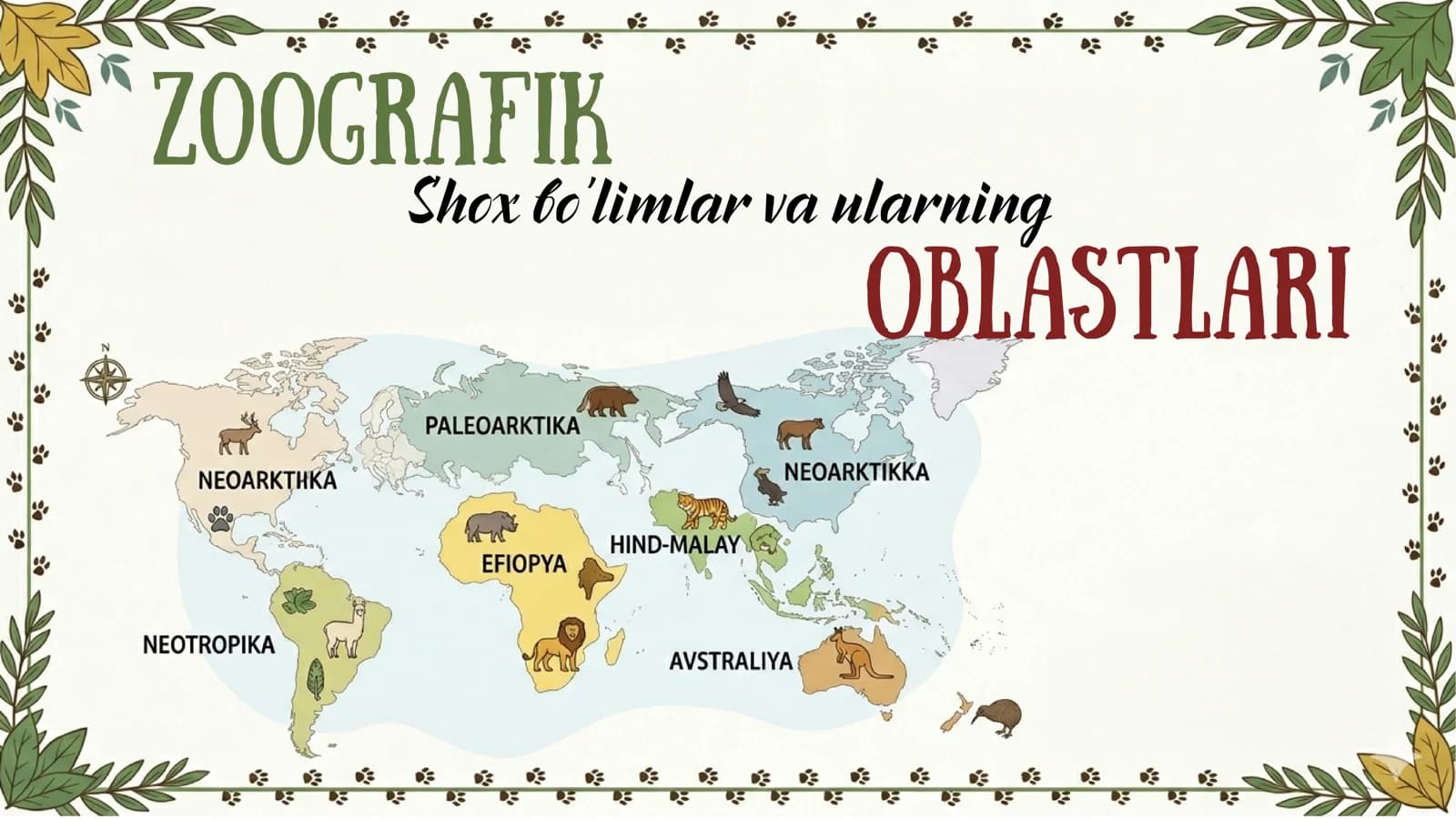 Zoografik shoxbolimlar va ularning oblastlari