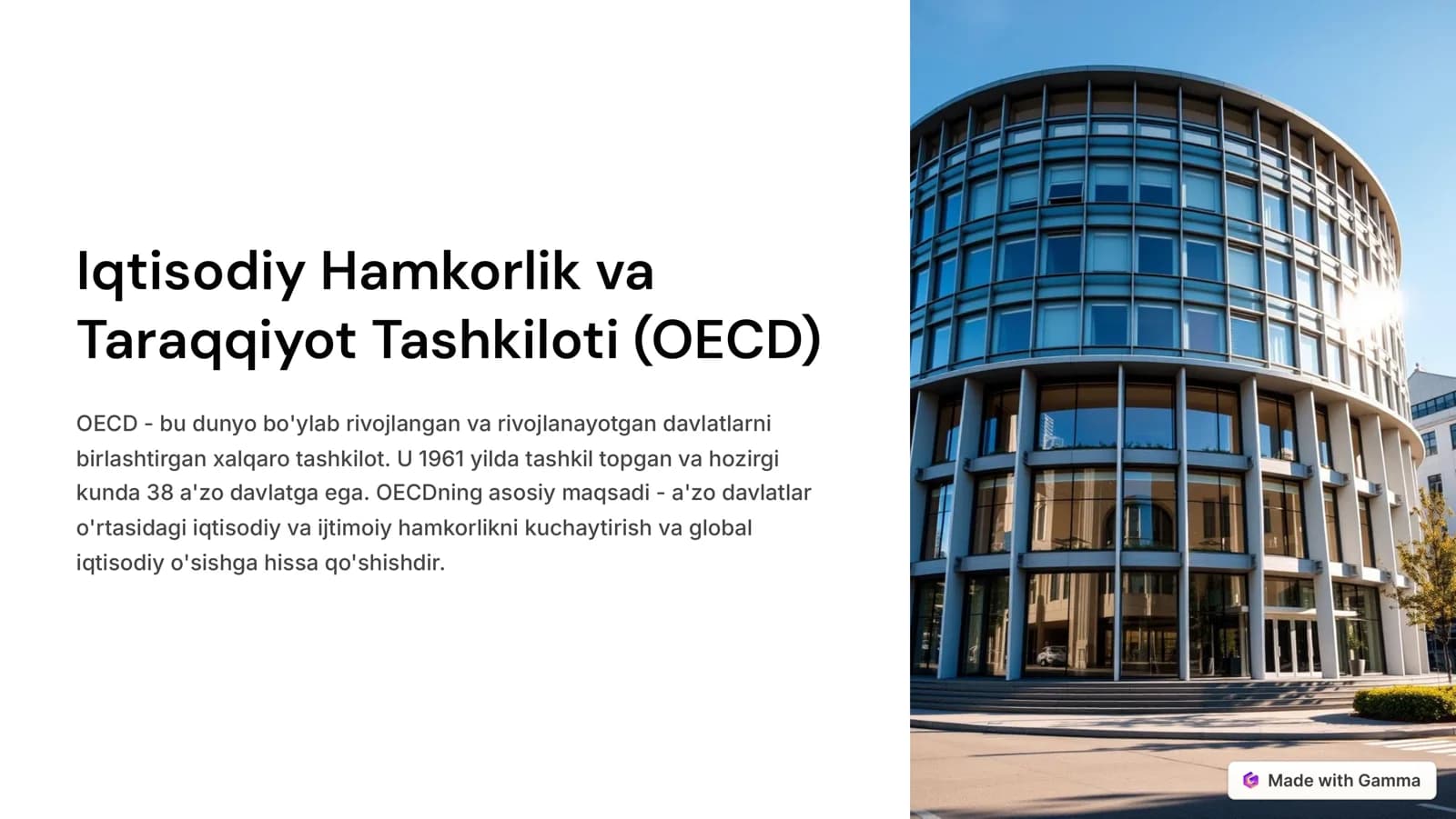 OECD - Iqtisodiy Hamkorlik va Taraqqiyot Tashkiloti