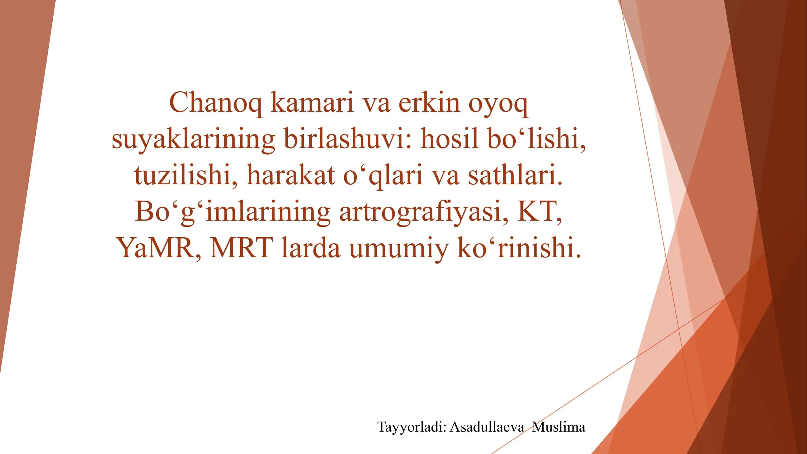 Chanoq kamari va erkin oyoq suyaklari