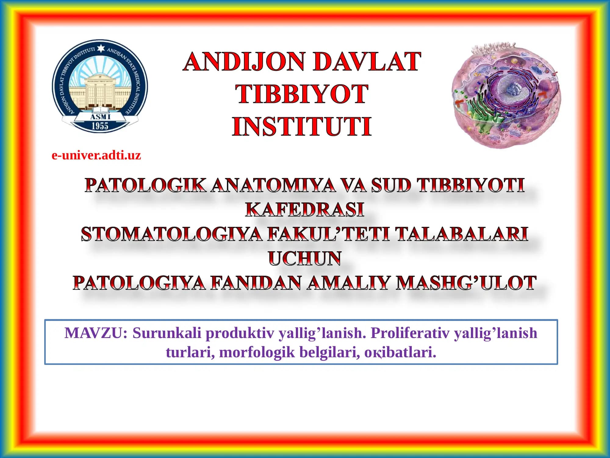 Surunkali produktiv yallig’lanish. Proliferativ yallig’lanish turlari, morfologik belgilari, oқibatlari