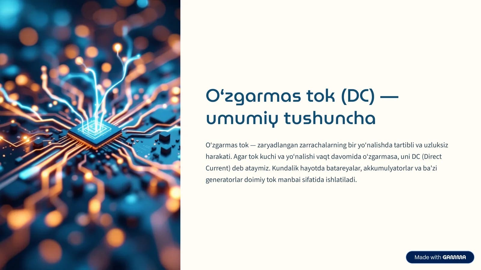 O‘zgarmas tok (DC)