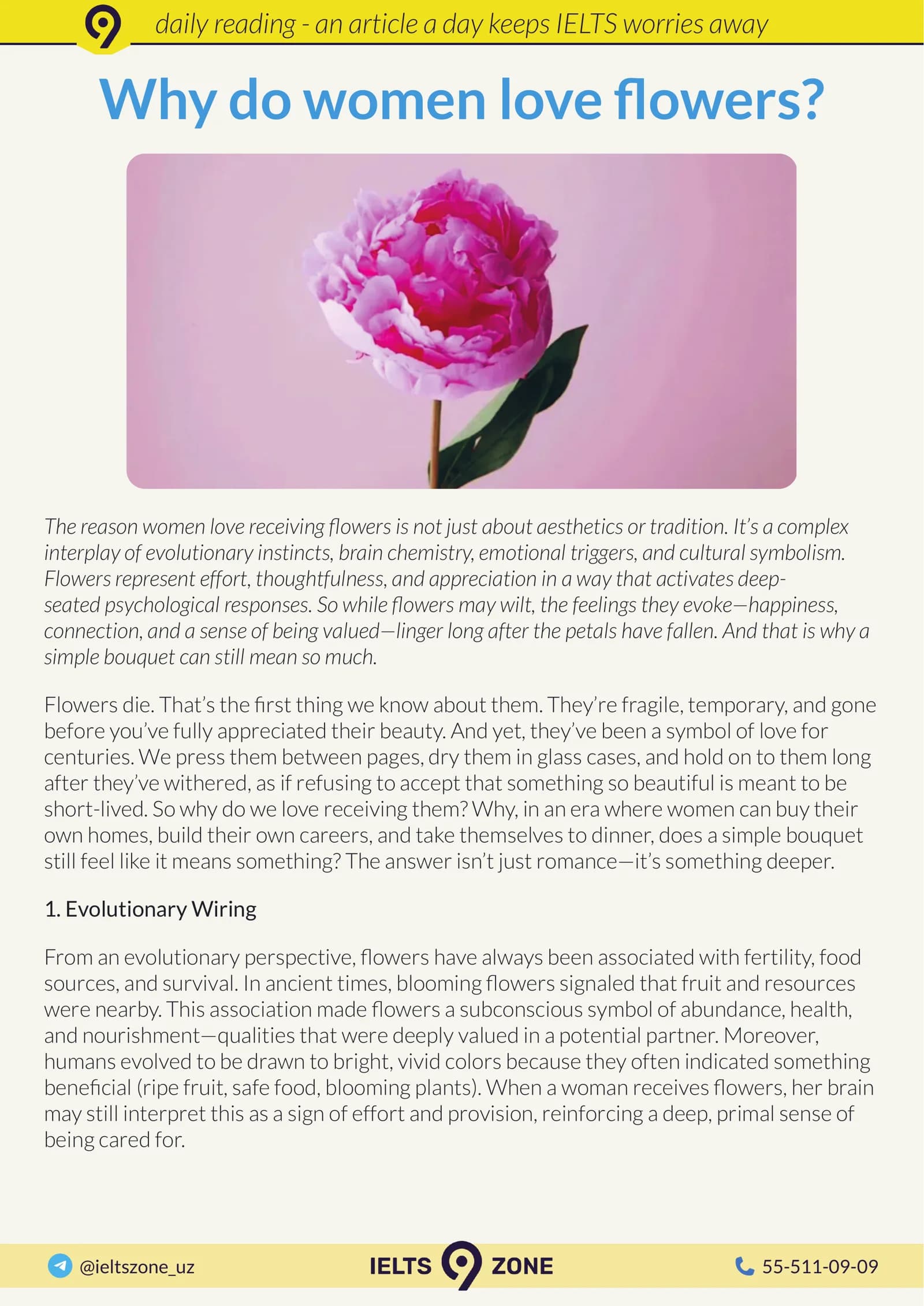 Why do women love flowers?