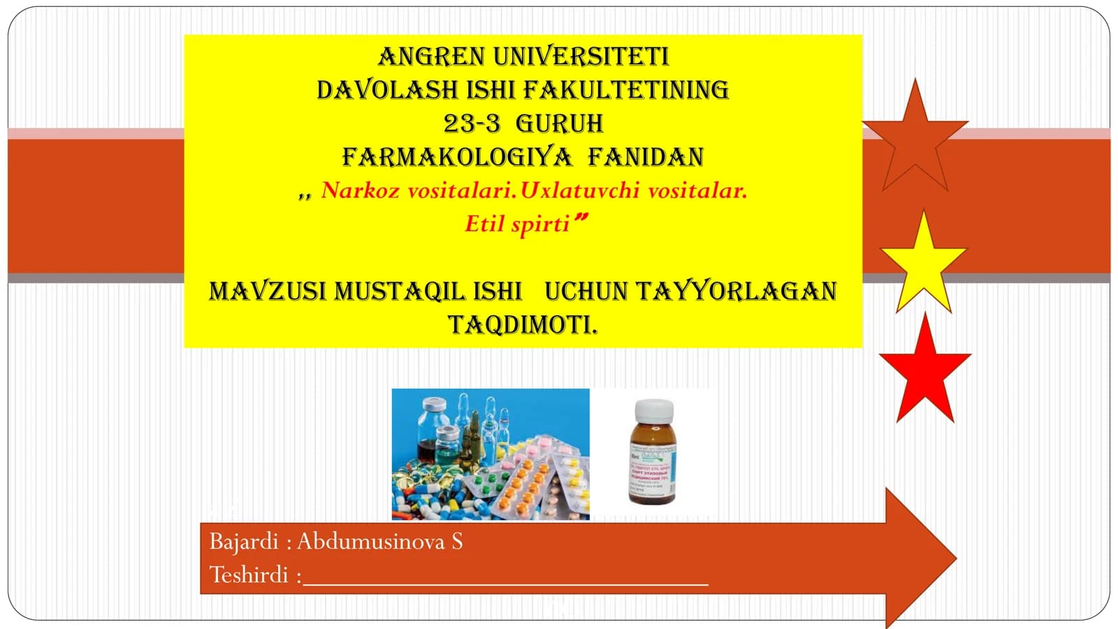 Farmakologiya fanidan