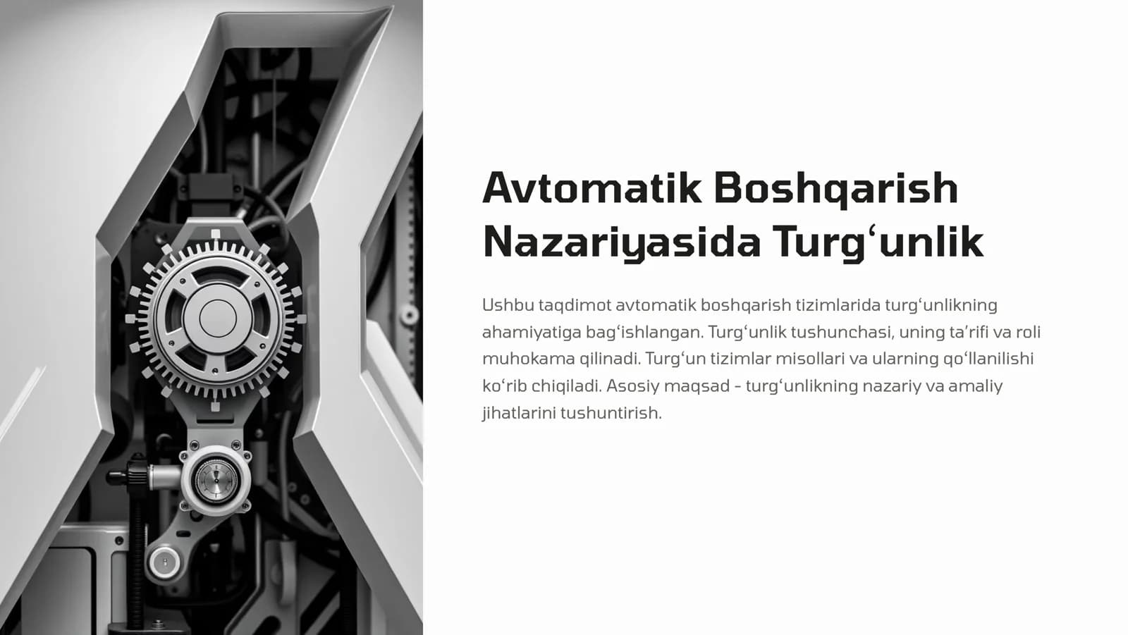 Avtomatik Boshqarish Nazariyasida Turg'unlik