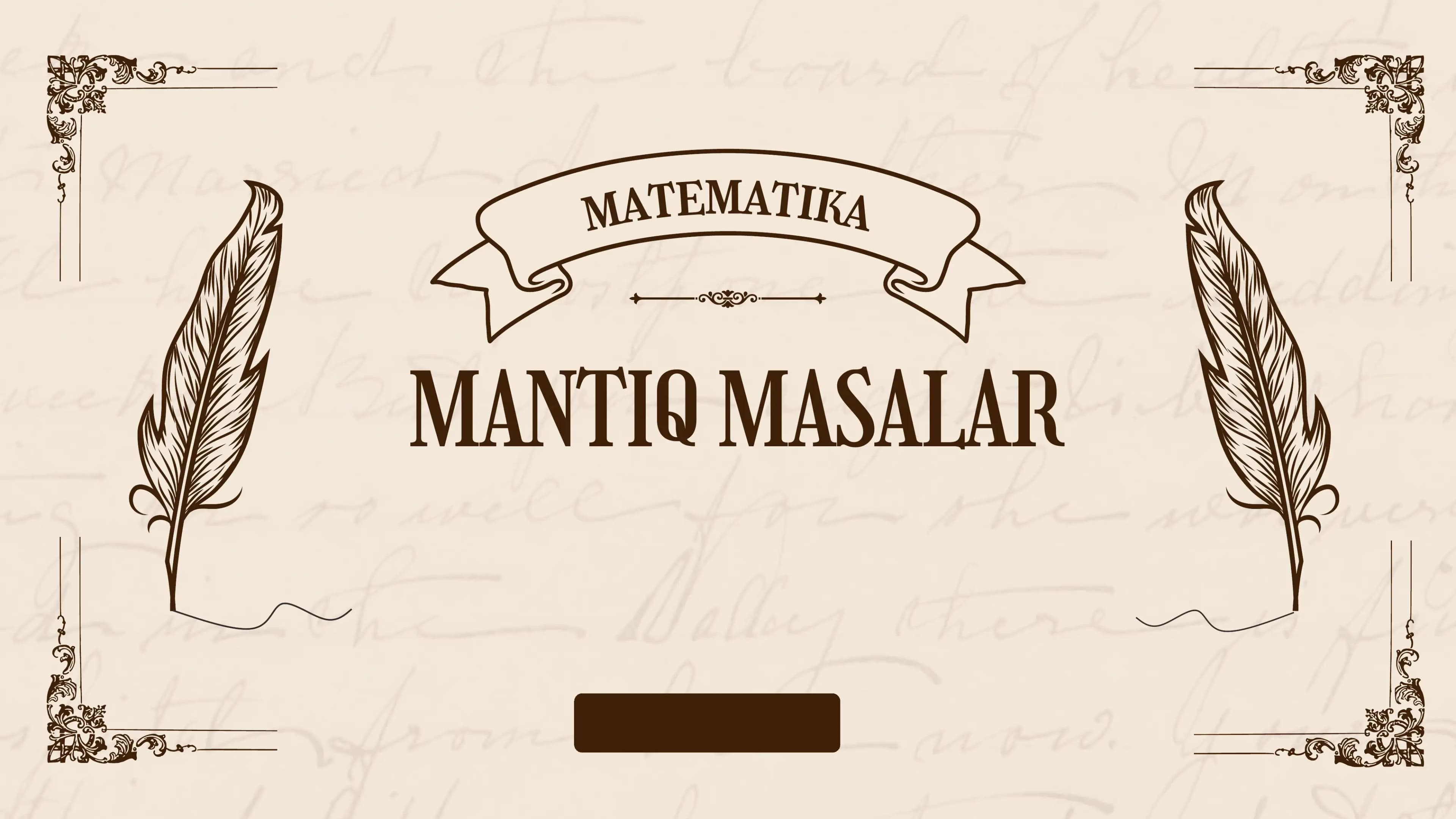 MANTIQ MASALAR