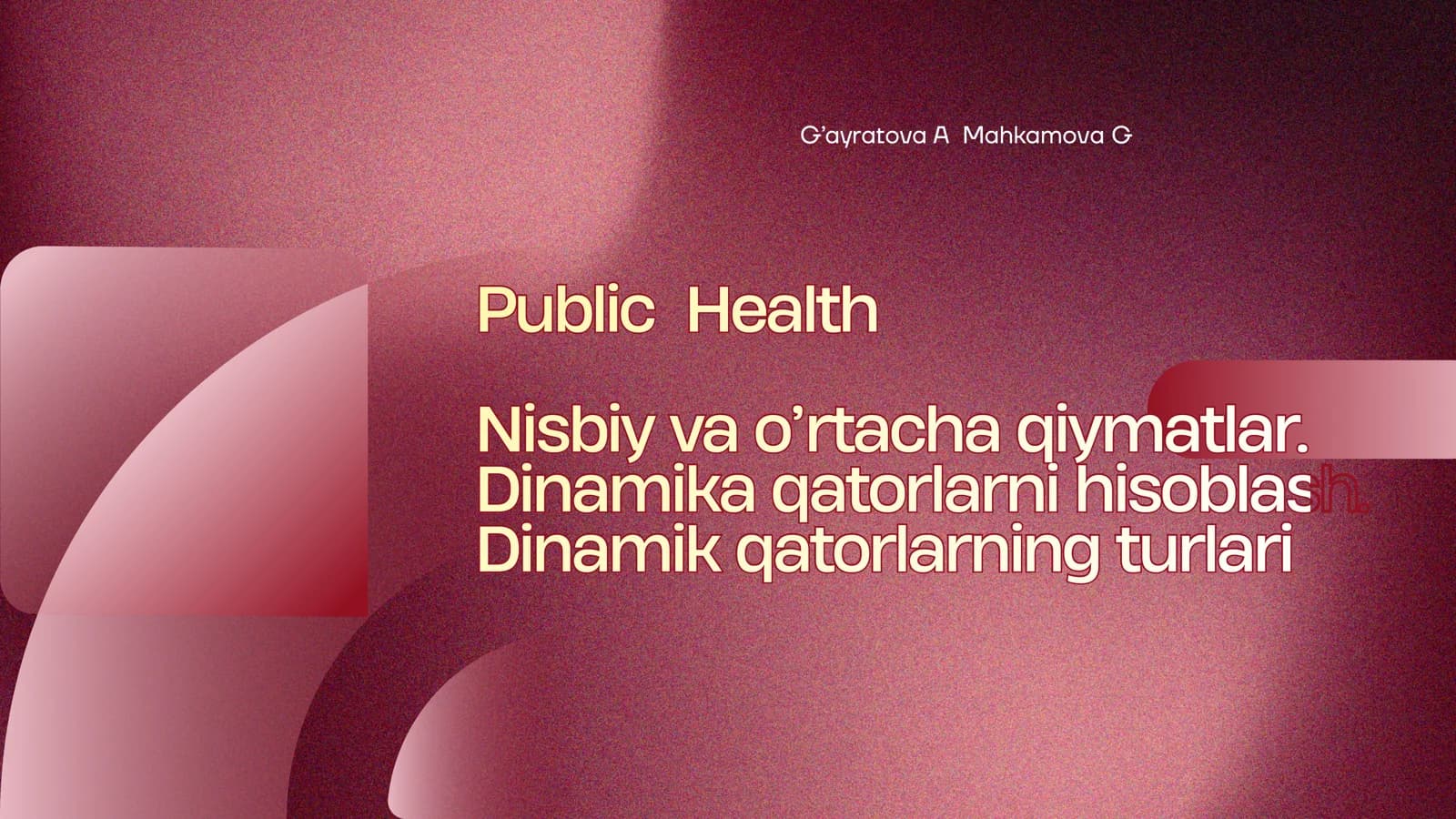 Nisbiy va o’rtacha qiymatlar