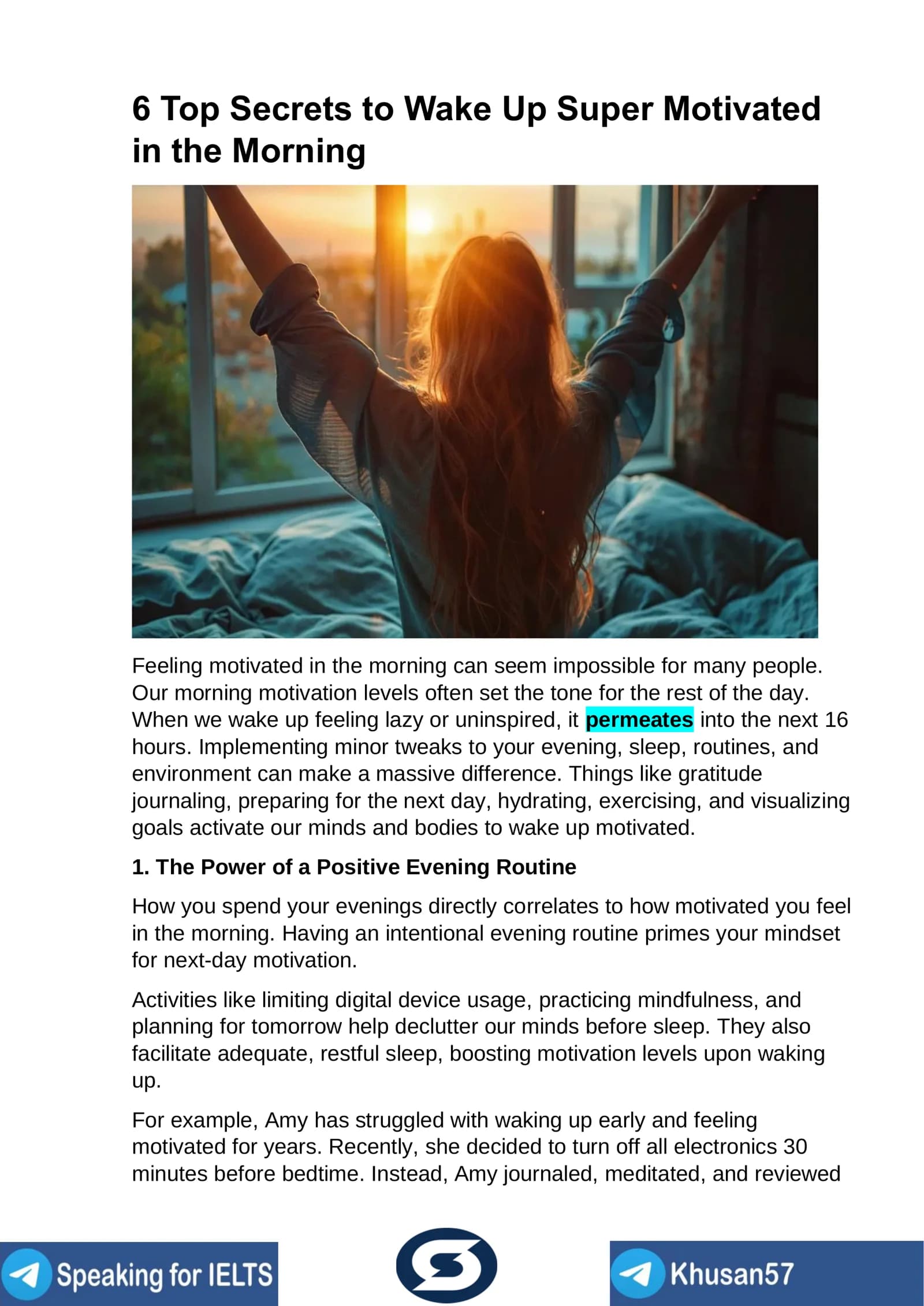 The Power of a Positive Evening Routine