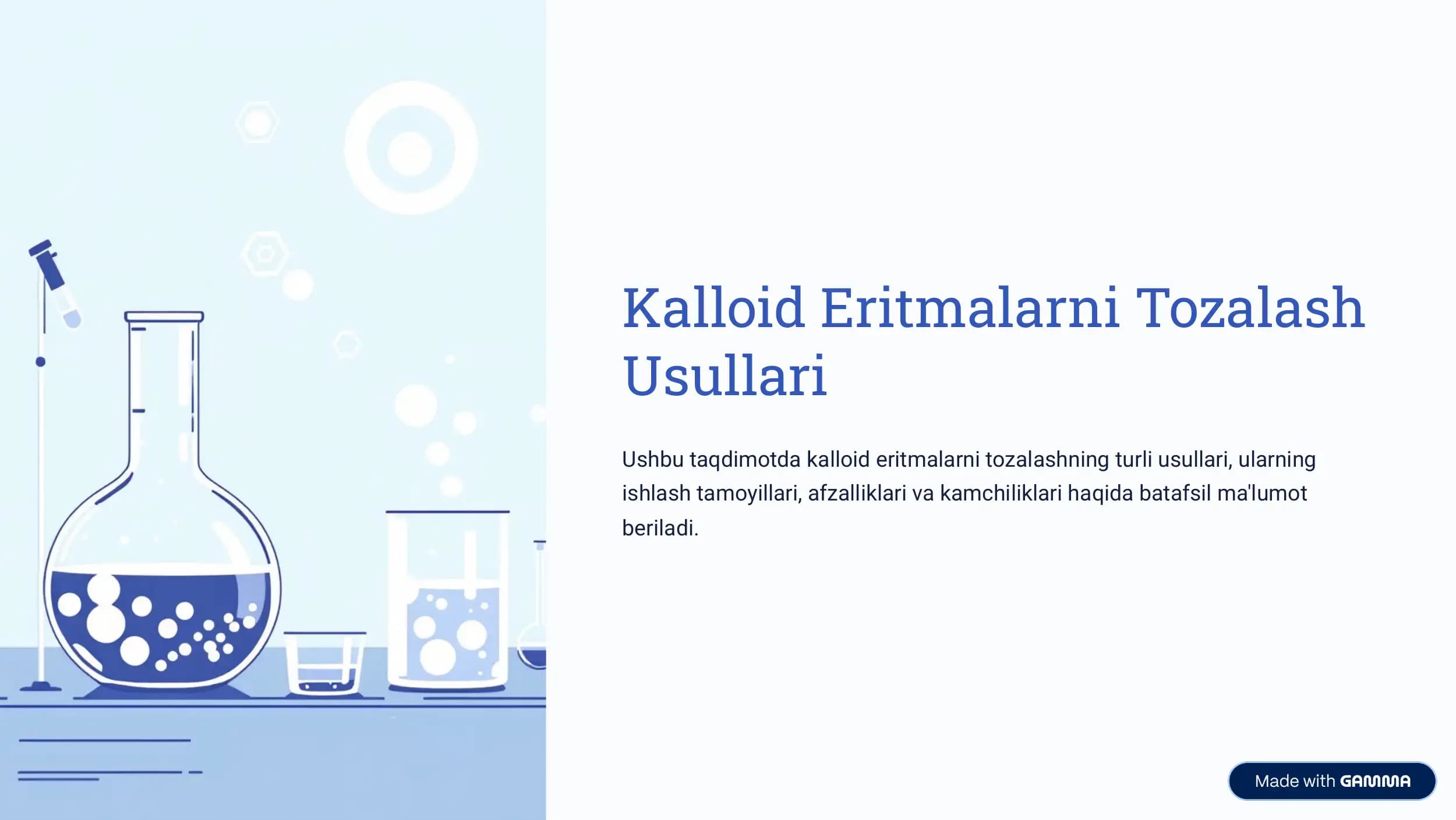Kalloid Eritmalarni Tozalash