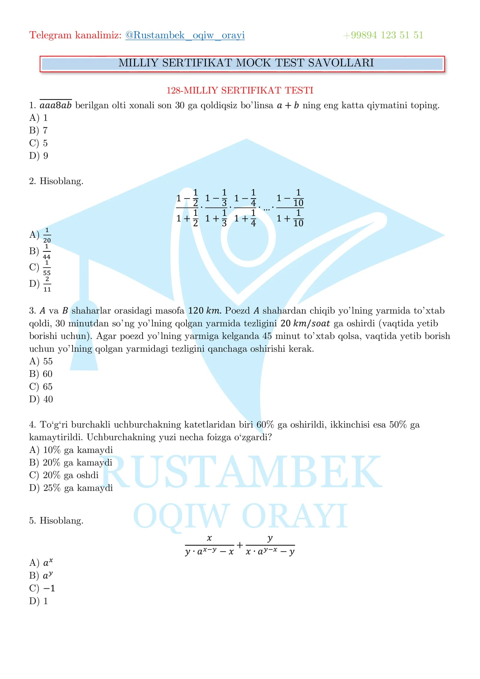 Matematik misollar