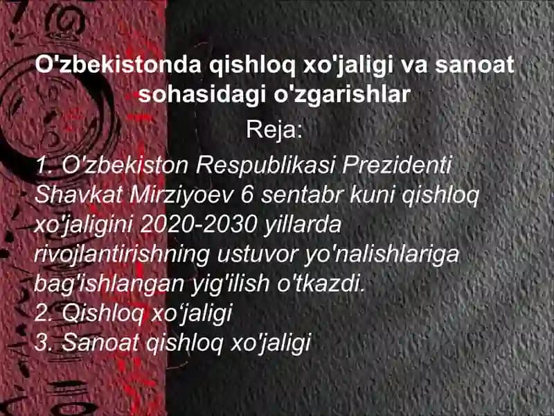 Qishloq xo'jaligi va sanoat