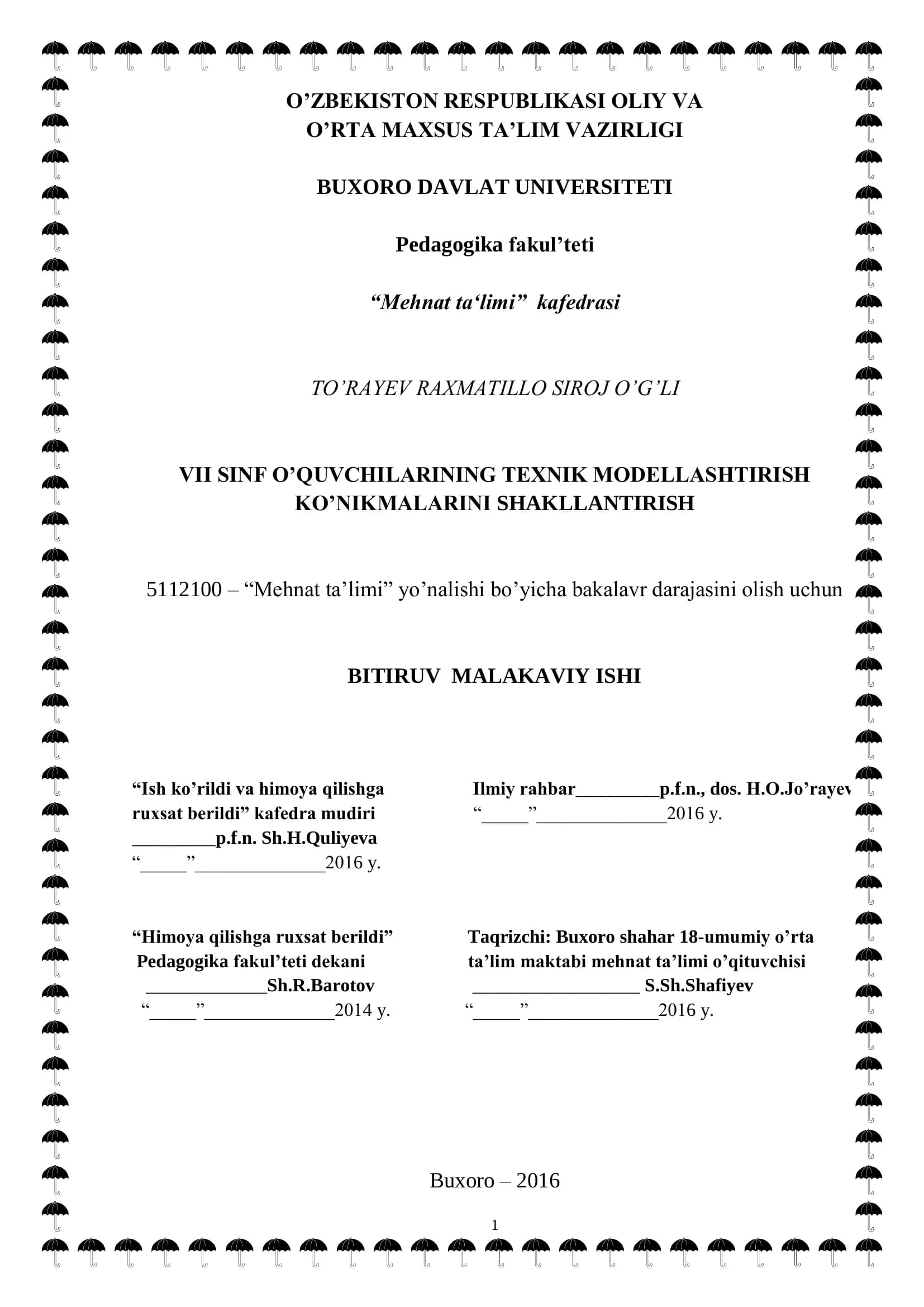 VII sinf O'quvchilarining texnik modellashtirish konikmalarni shakllantirish