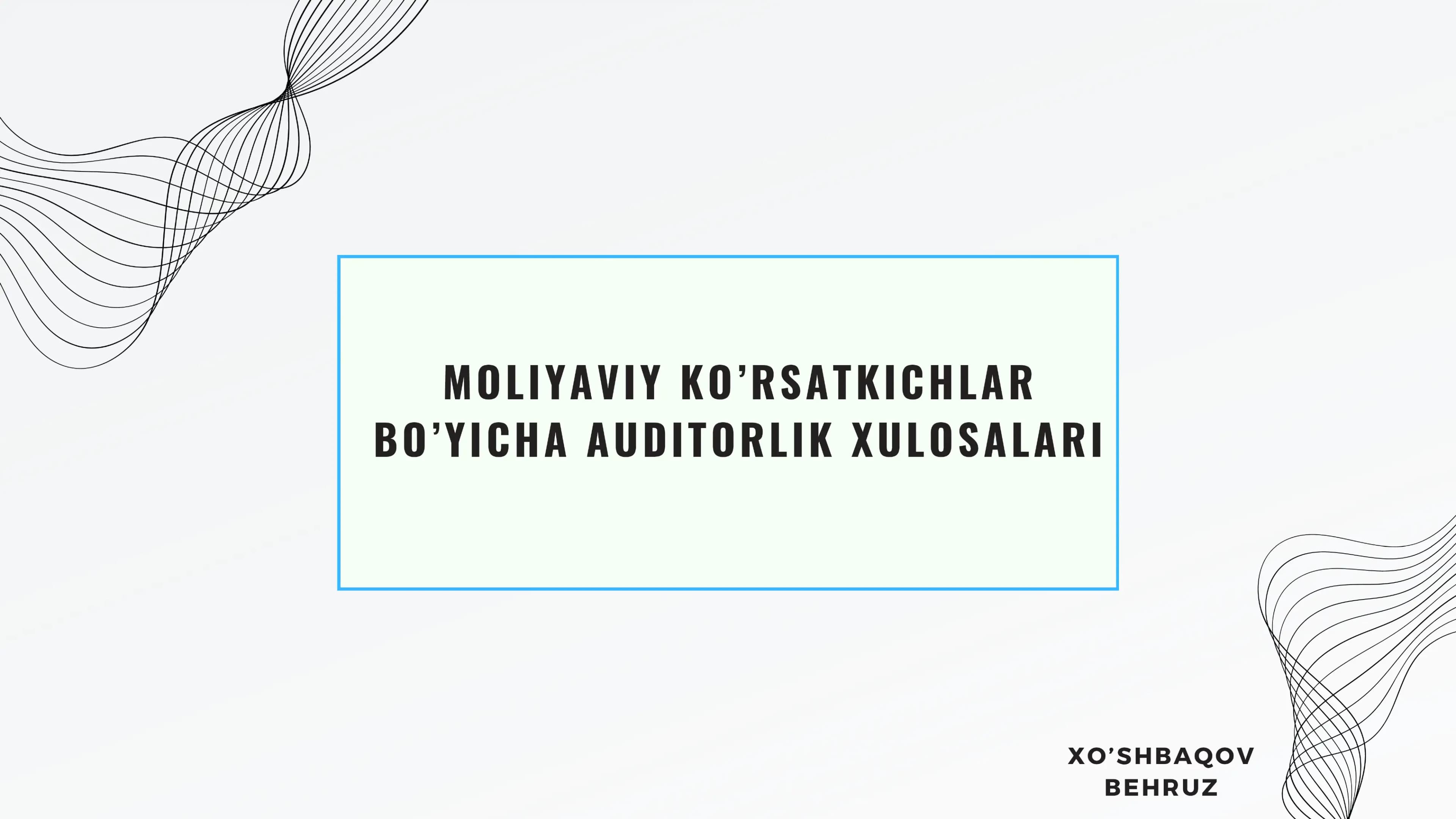 moliyaviy korsatkichlar boyicha audit xulosalari