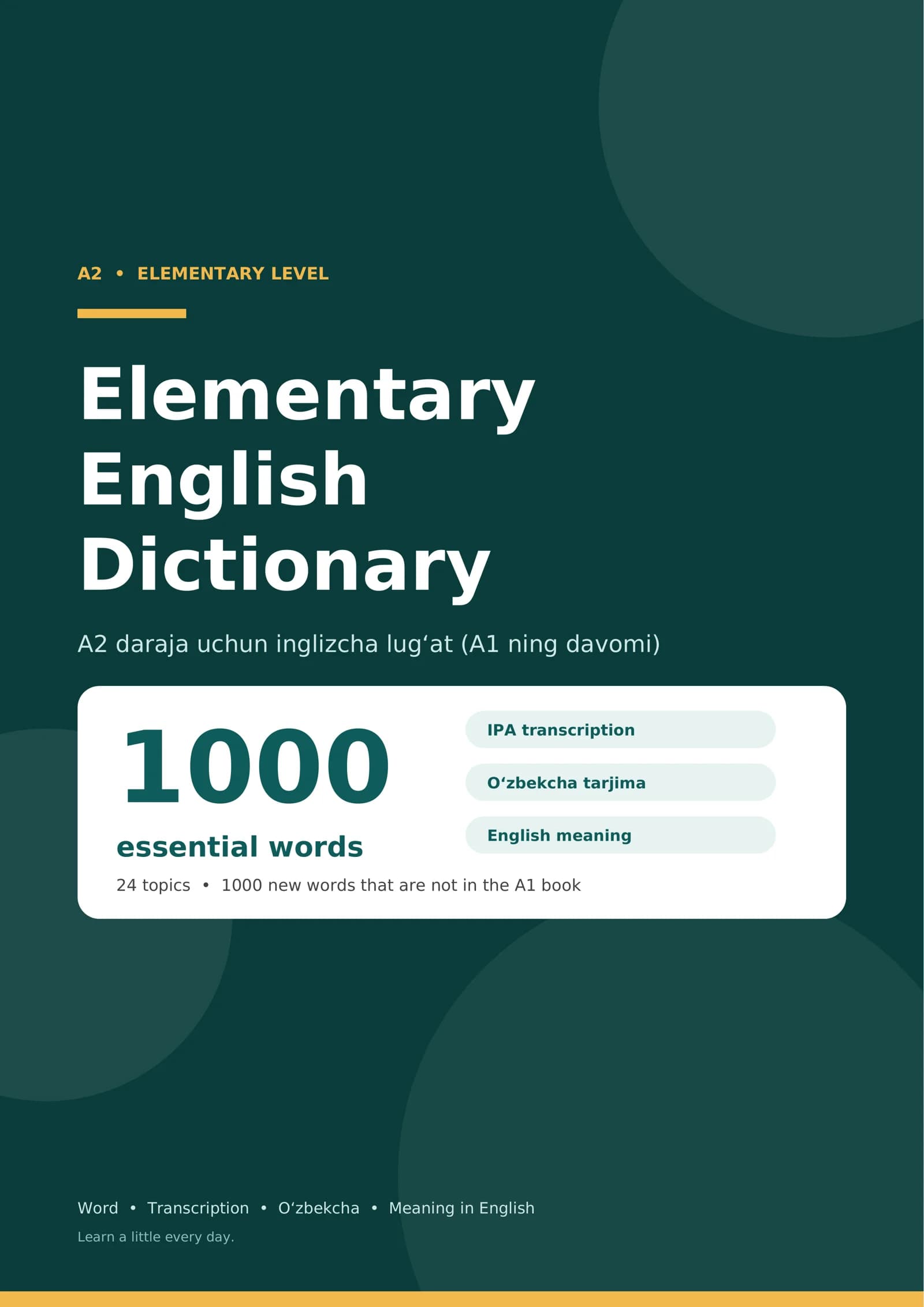 inglizcha lug‘at (Elementary A2) muloqot uchun eng zarur so'zlar to'plami