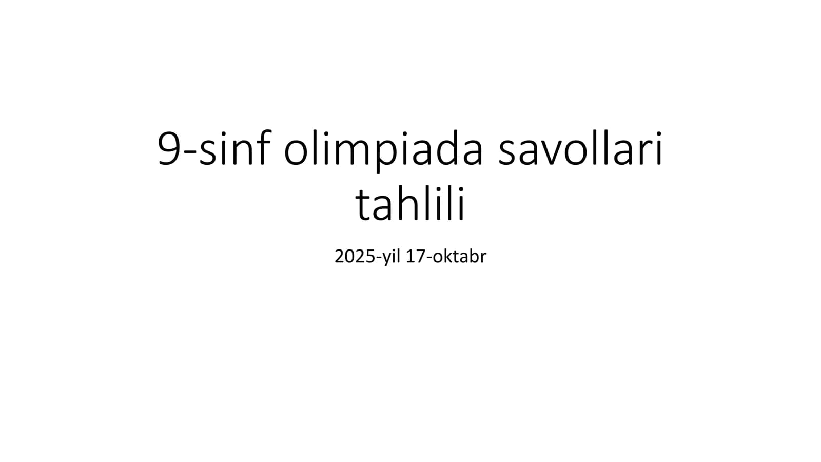 9-sinf olimpiada savollari tahlili