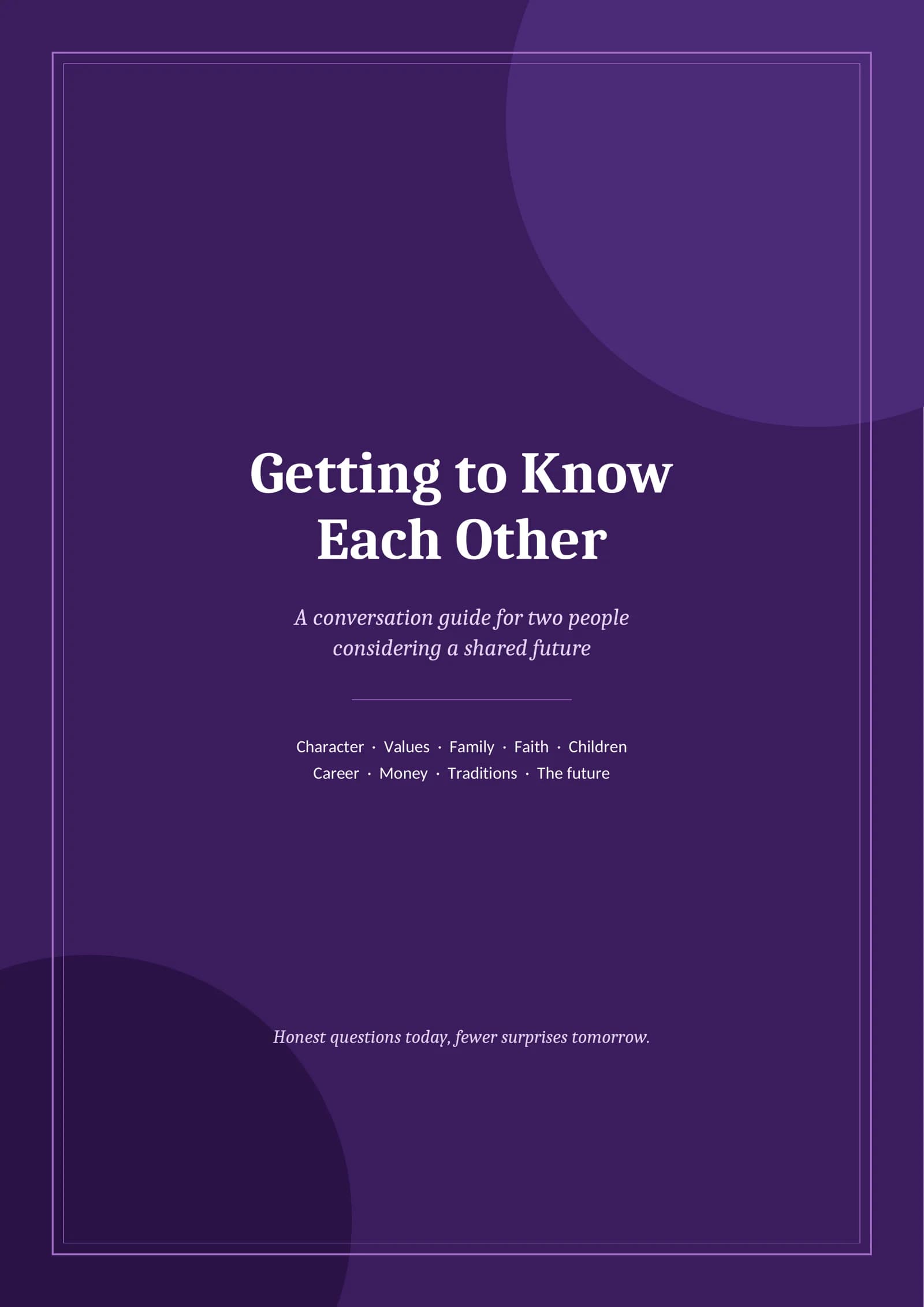 A conversation guide for two people