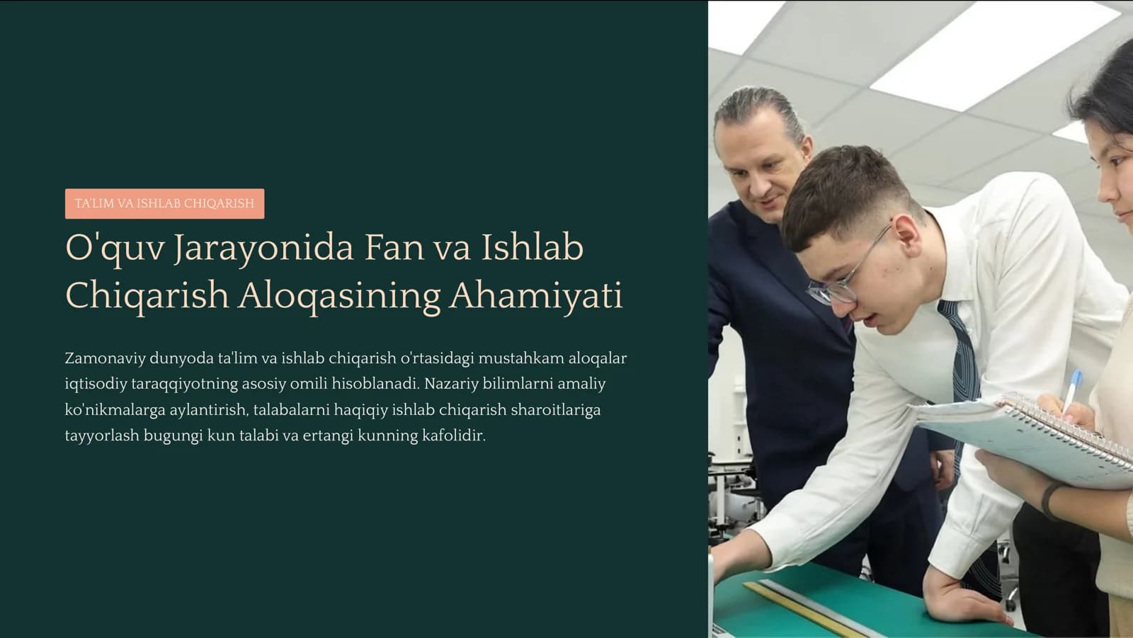 TA'LIM VA ISHLAB CHIQARISH
