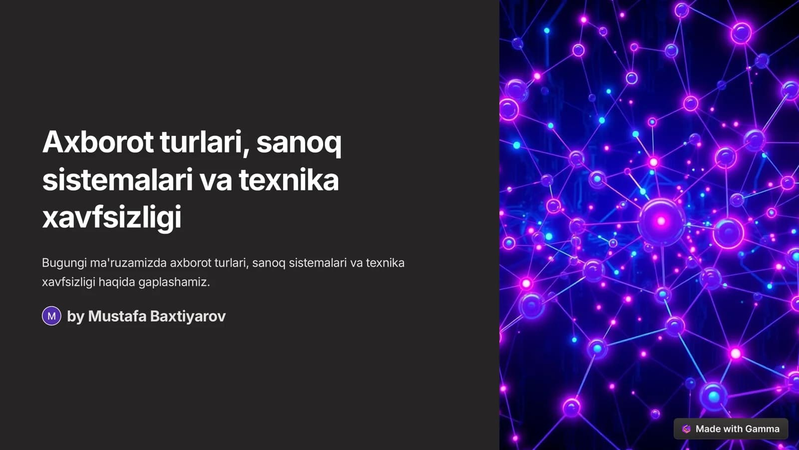 Axborot turlari, sanoq sistemalari va texnika xavfsizligi