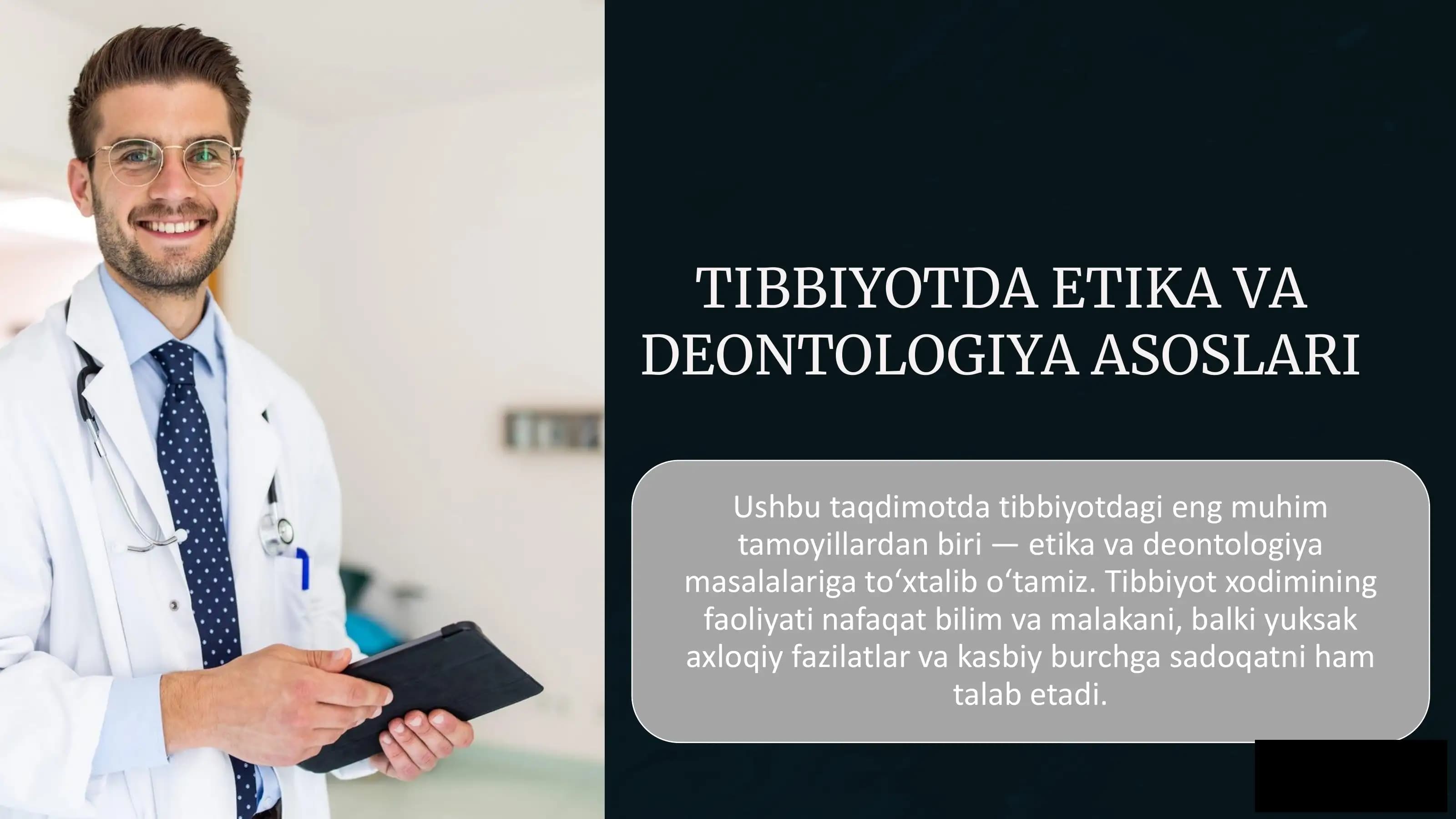 Tibbiyotda Etika va Deontologiya Asoslari