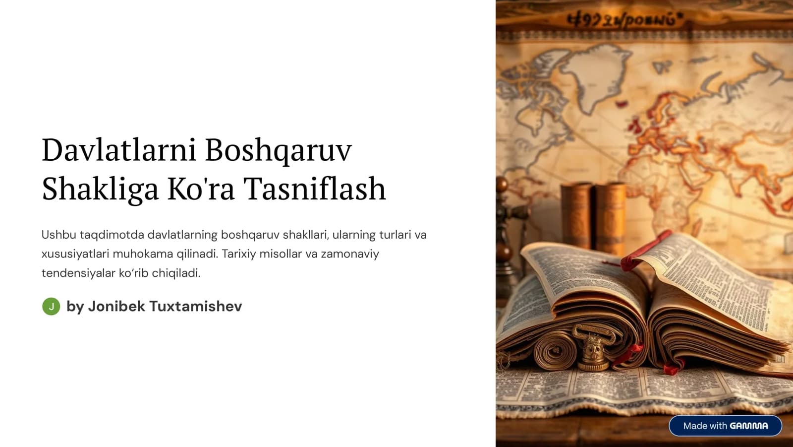 Boshqaruv Shakllarining Asosiy Turlari