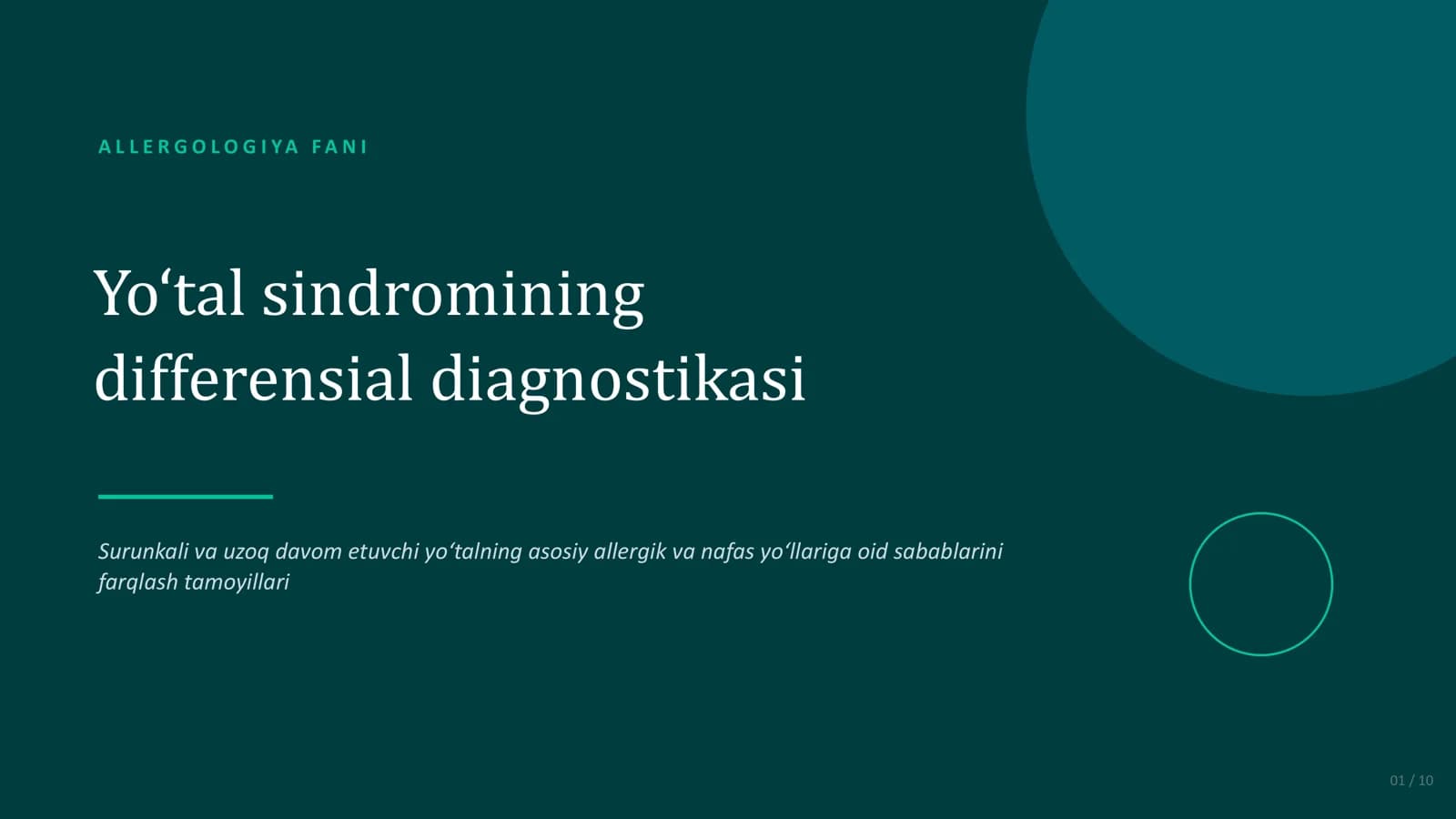 Yo’tal sindromi differensial diagnostikasi