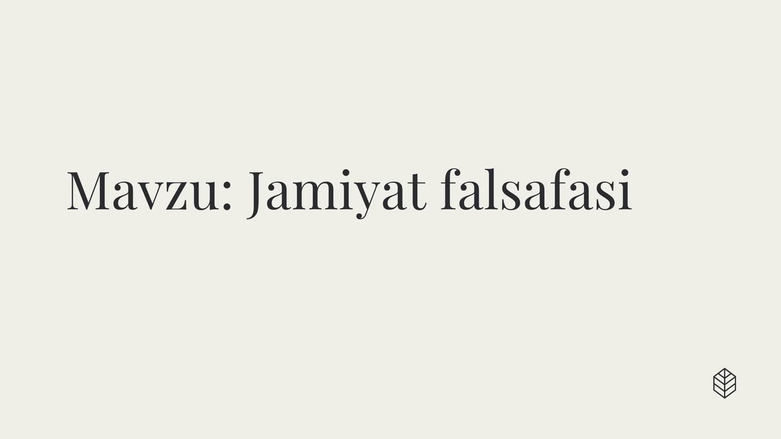 Jamiyat falsafasi