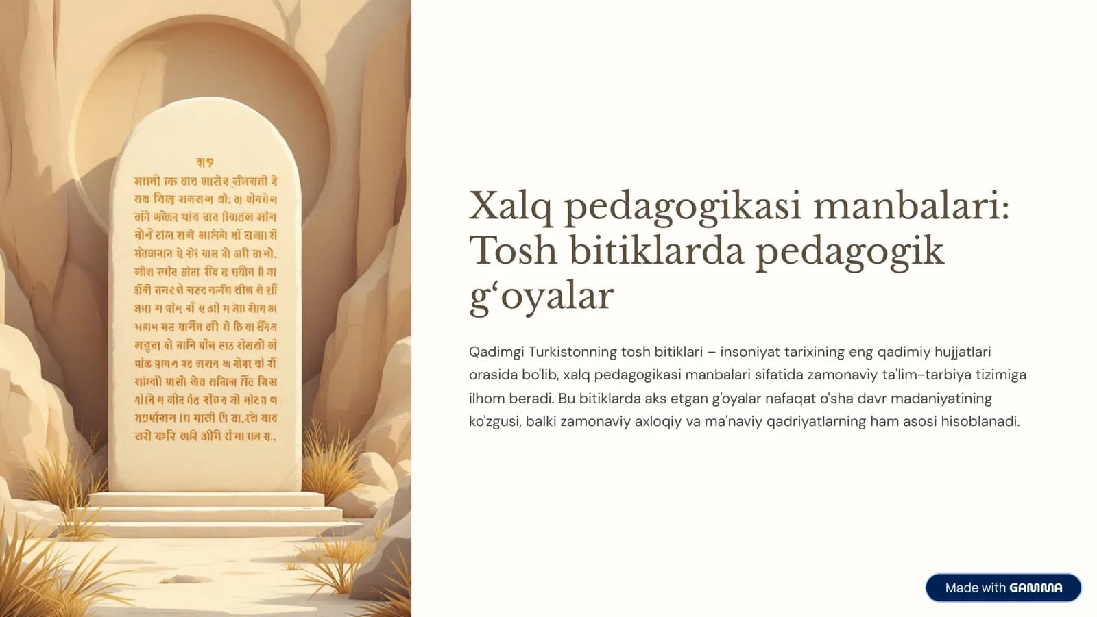 Xalq pedagogikasi manbalarida Tosh bitiklari