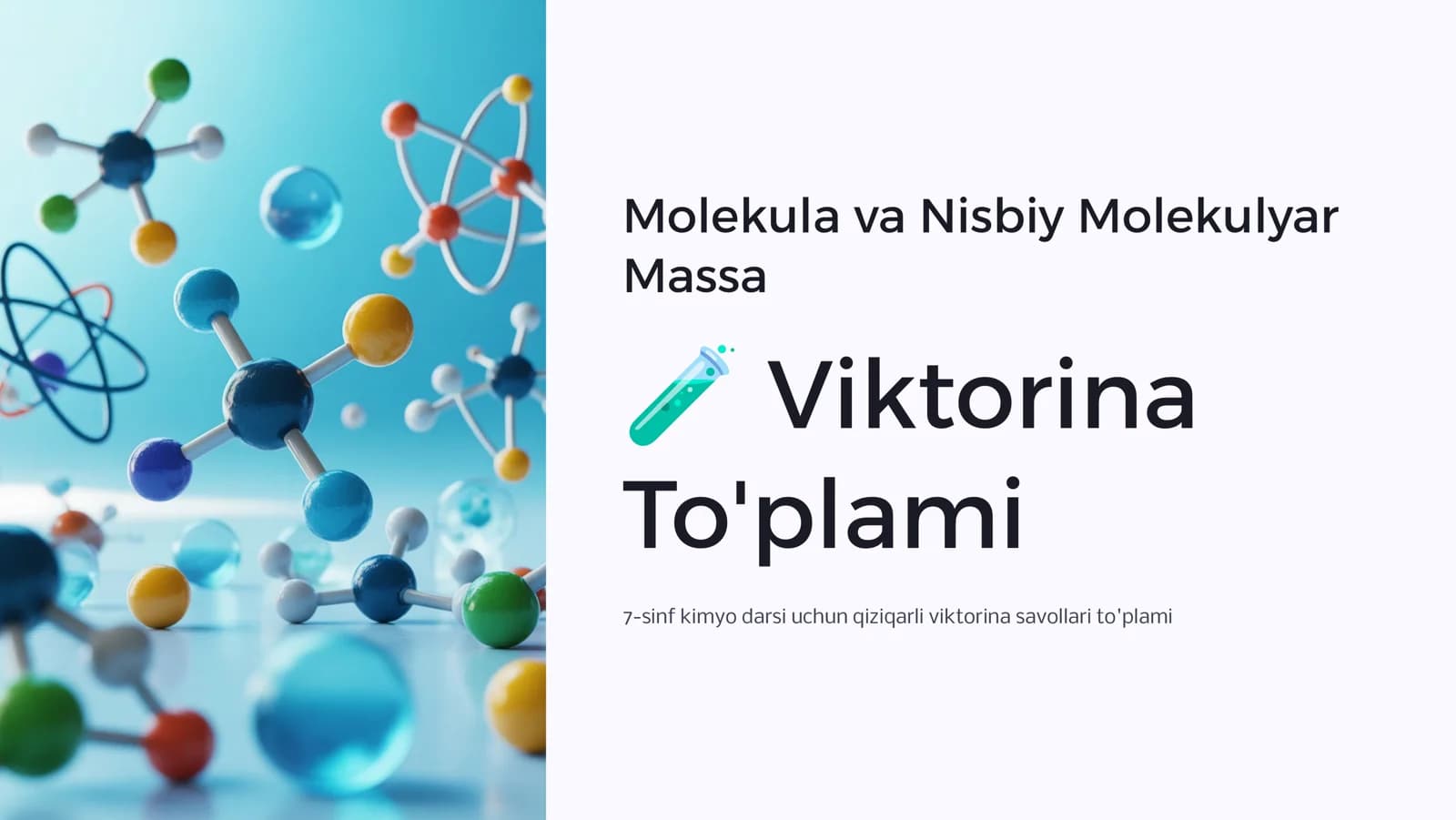 Molekula va Nisbiy Molekulyar Massa