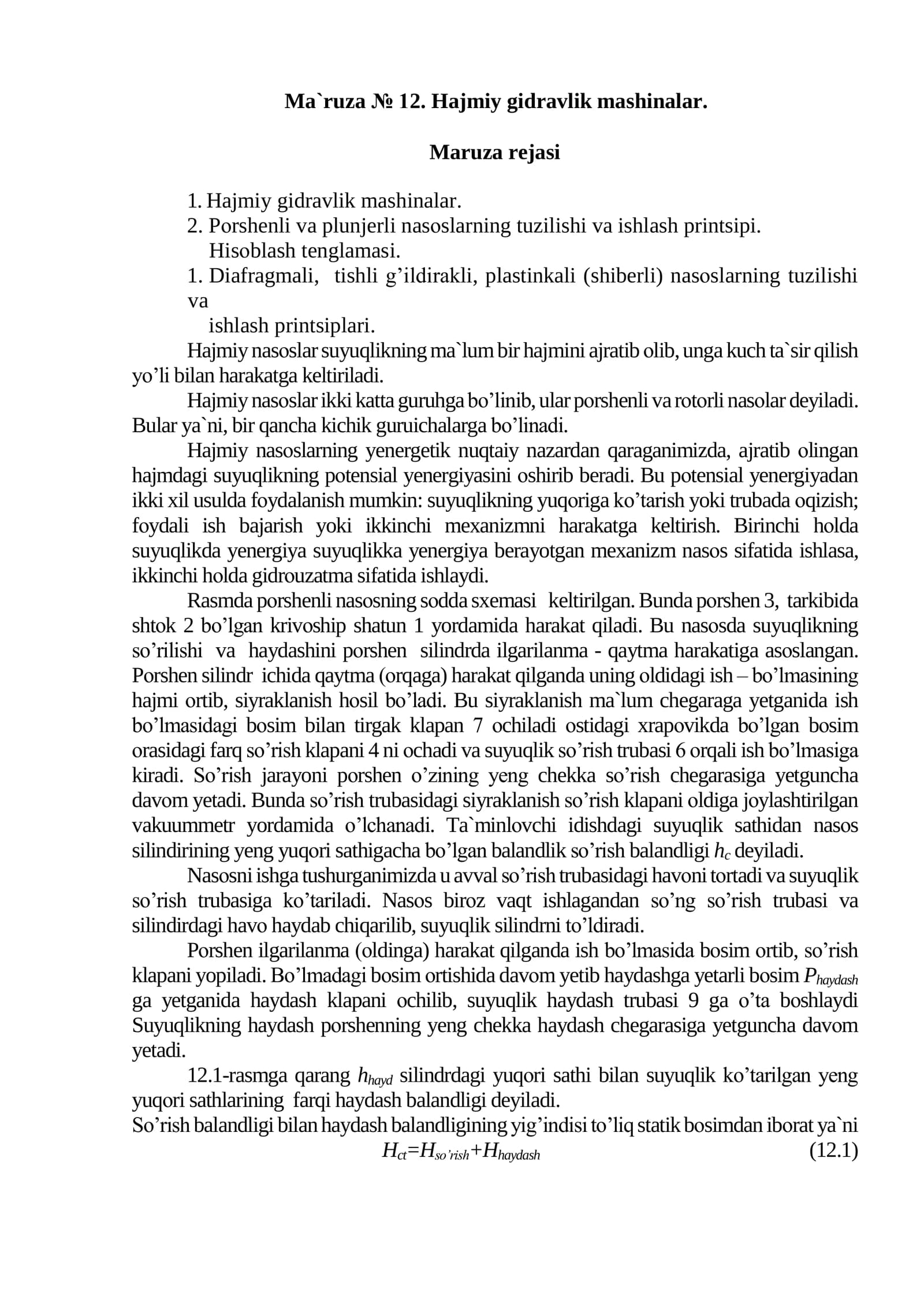 Hajmiy gidravlik mashinalar