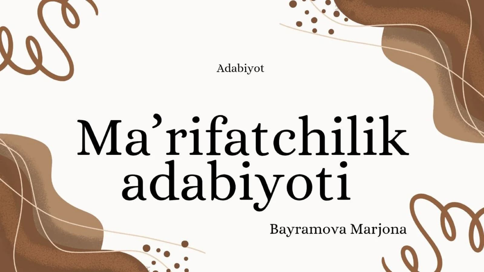 Ma'rifatchilik adabiyoti
