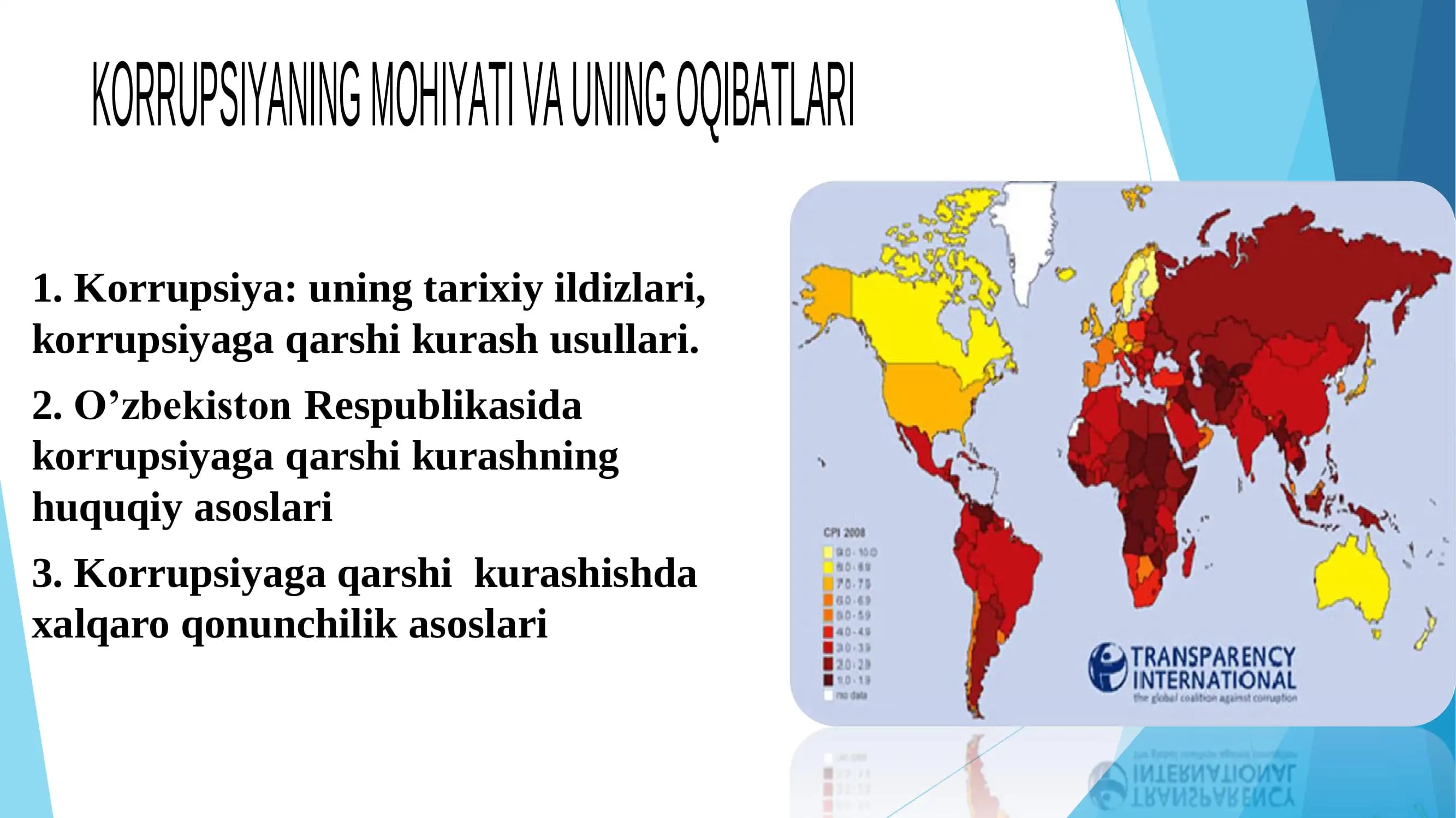 Korrupsiyaning mohiyati va uning oqibatlari