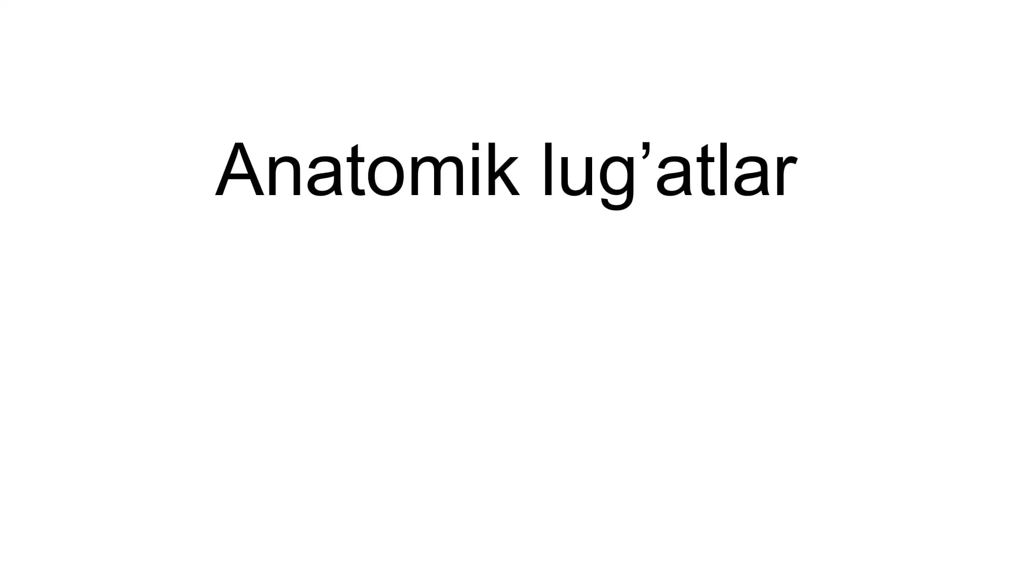 Anatomik lug’atlar