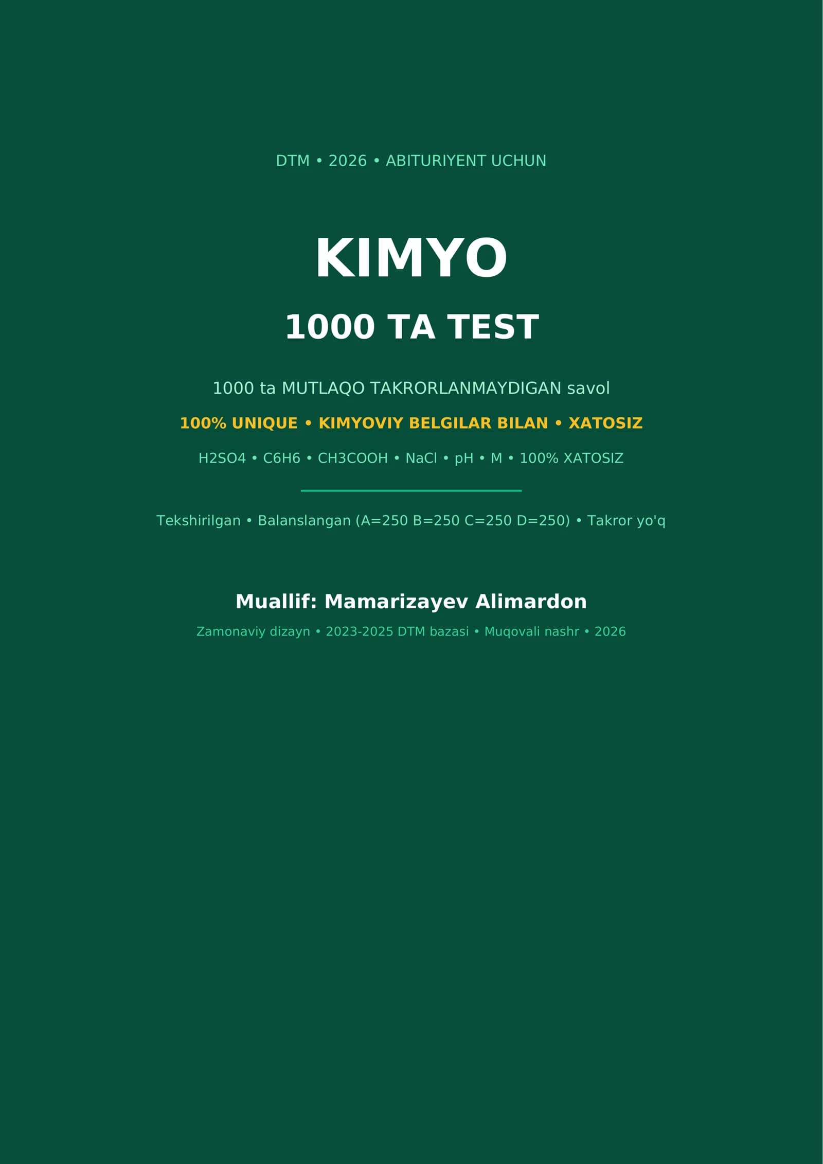 DTM Kimyodan 1000 ta test