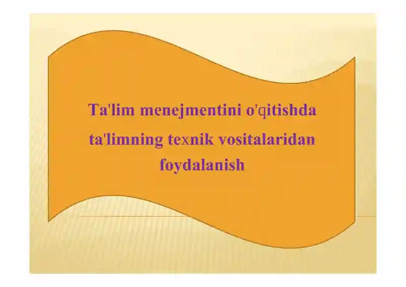 Ta'lim menejmentini o'qitishda