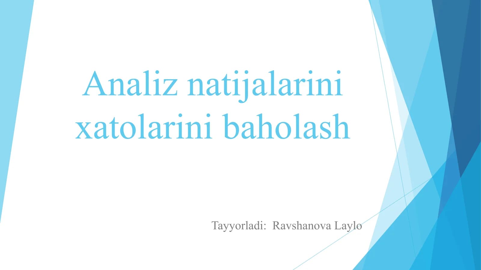 Analiz natijalarini baholash