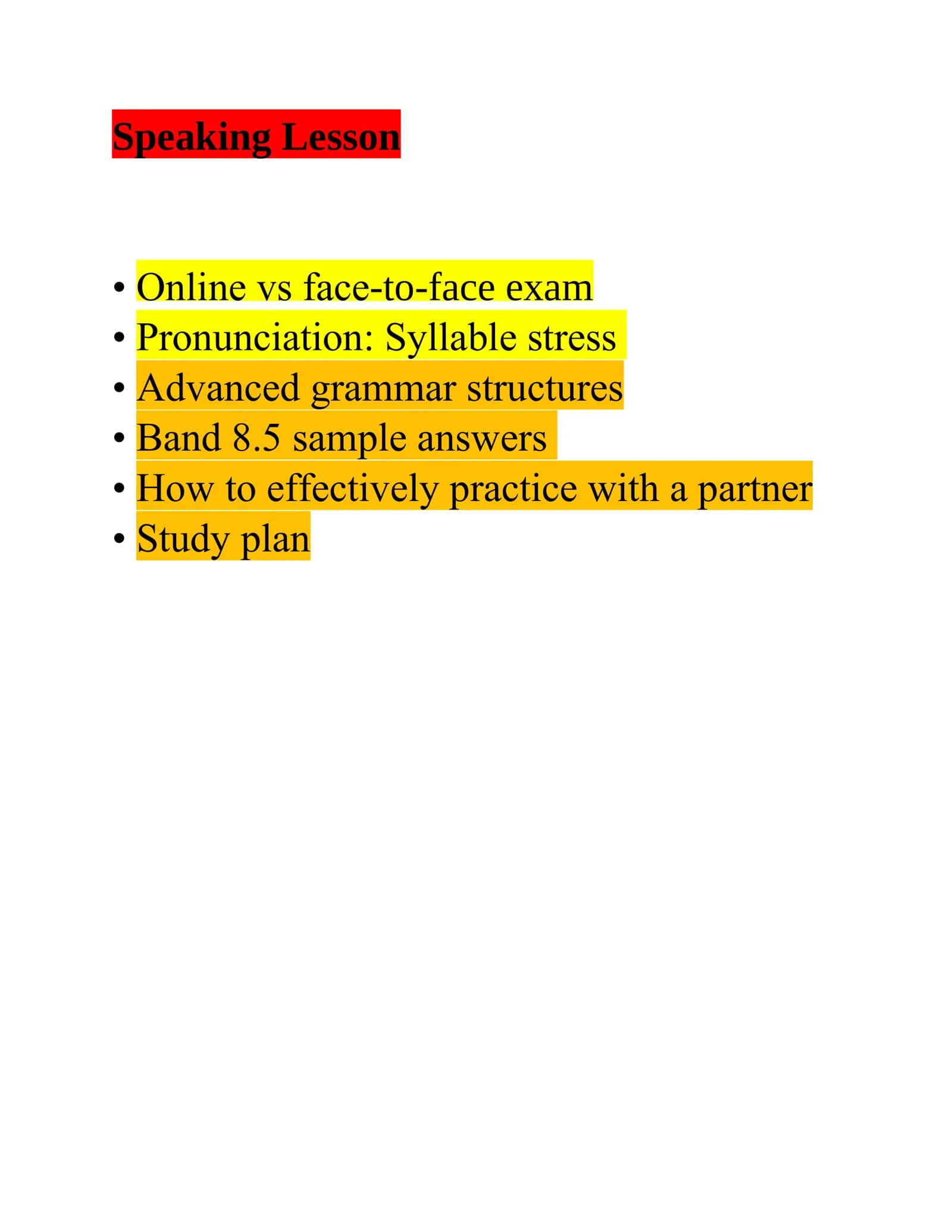 Pronunciation: Syllable stress